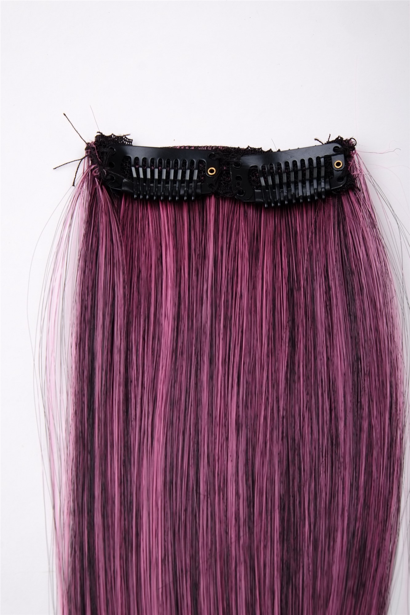 glatte Extensions Pink-Schwarz-Mix Schwarzpink 45 cm lang