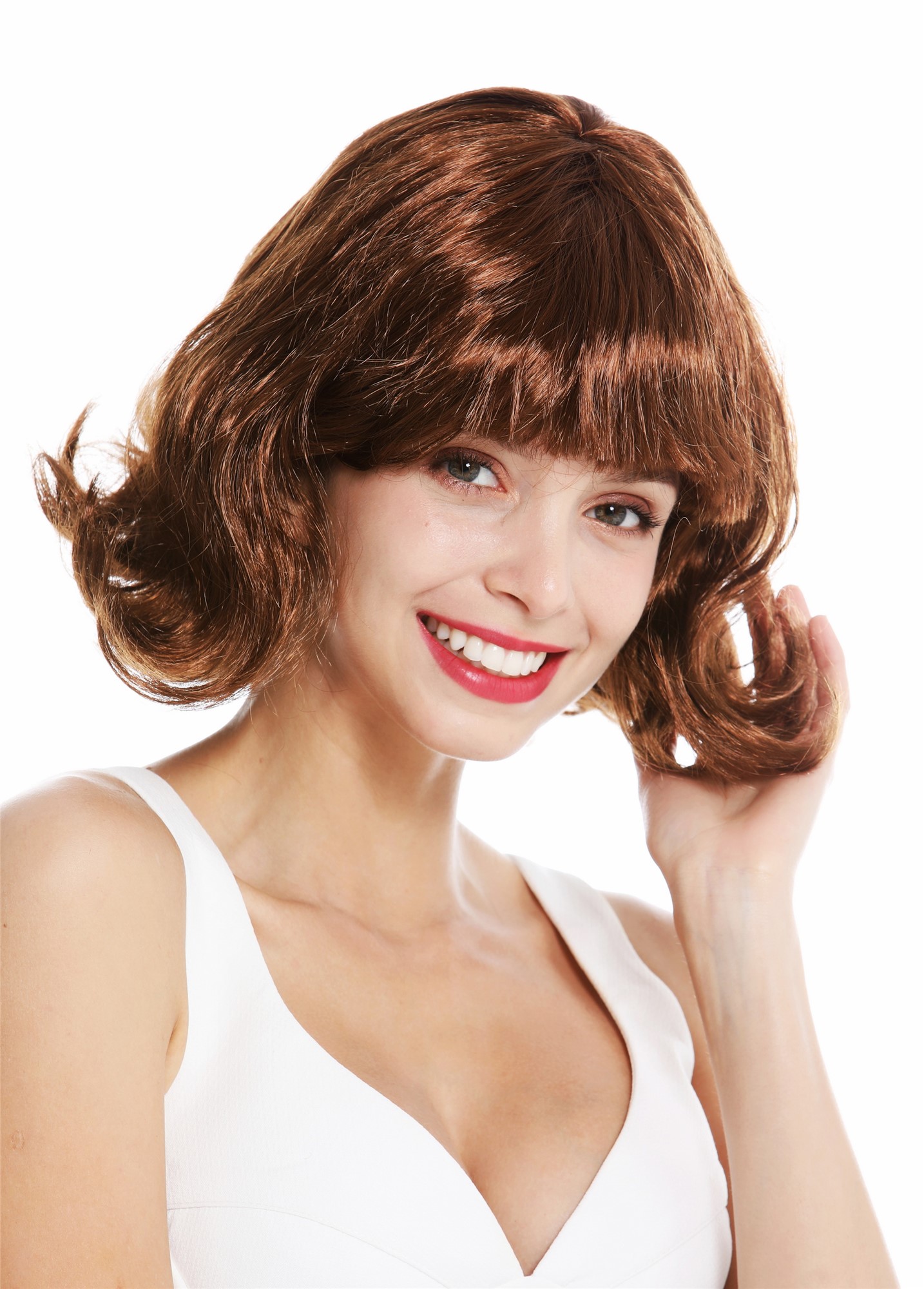 Party Wig, Ladies, medium brown, wavy, short