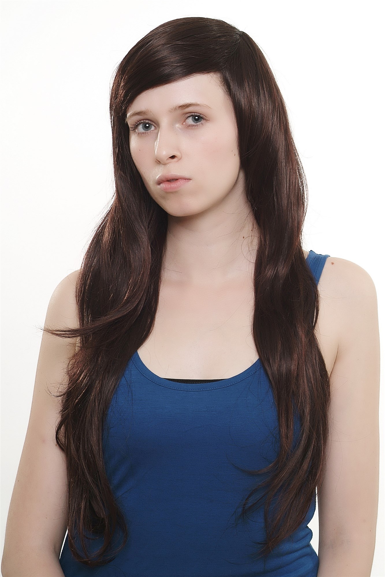 Lady women wig mahogany brown mix very long straight to wavy 3435-2T33, view 2, WIG ME UP: Your Perücken Online Shop Quality Wigs, Ladies, black-brown-mahogany brown, straight, long