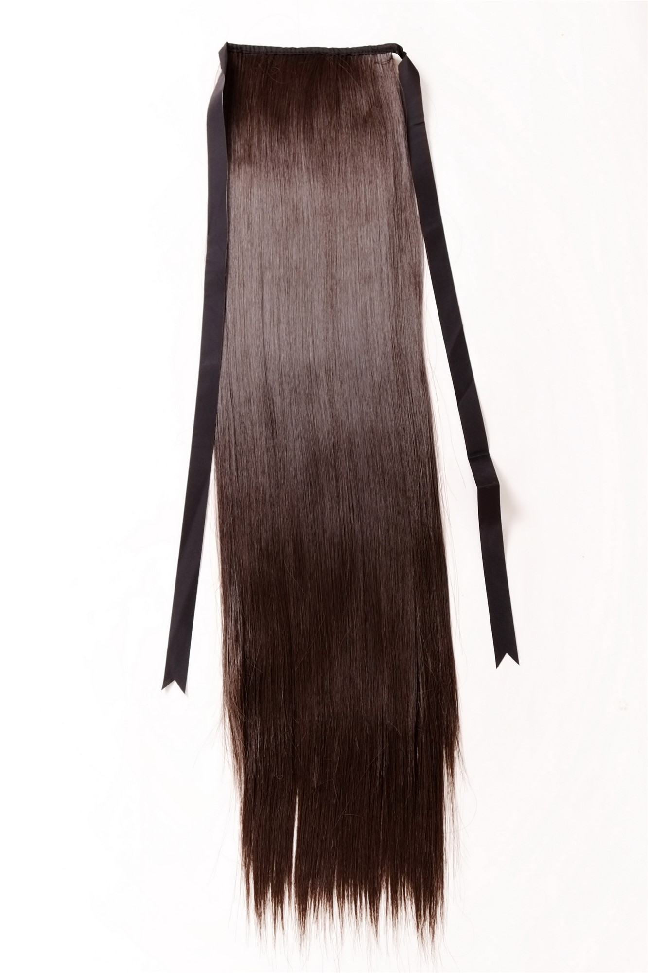 Hairpiece PONYTAIL extension long straight light with ribbon and comb wrap around system chocolate, view 3, WIG ME UP: Your Perücken Online Shop Ponytails, medium brown, straight, long