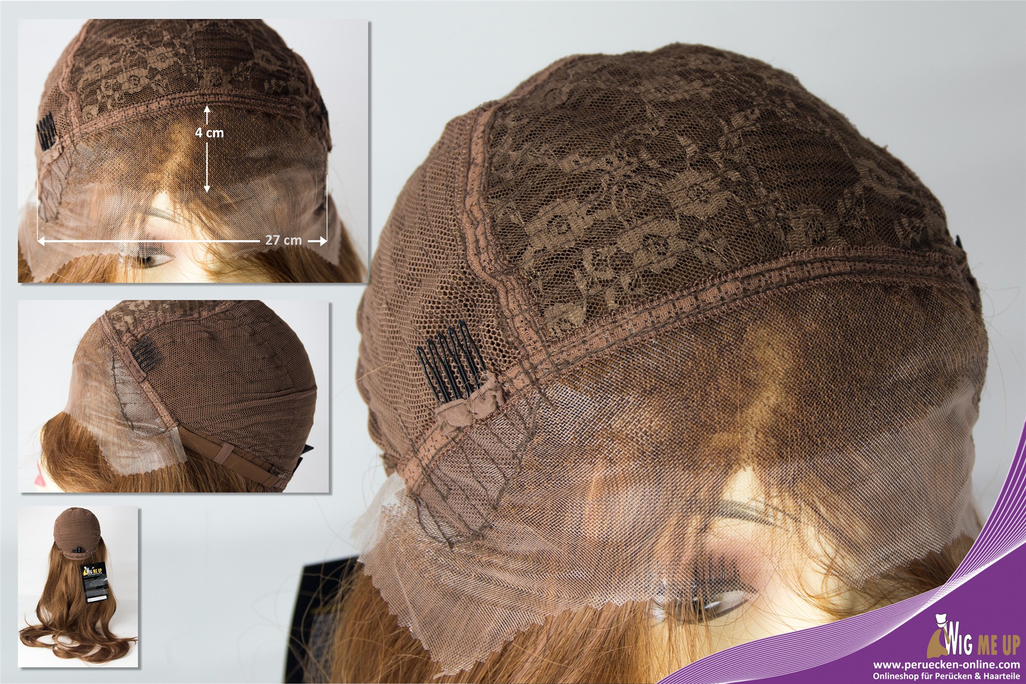 hochwertige Qualitätsperücken, Perücke Lace-Front Lang Kupferbraun Rotblond AL-835-LF-27SP30, Ansicht 5, WIG ME UP: Ihr Perücken Online Shop wellige Tressen-Perücke mit Front-Lace Erdbeerblond-Kupferbraun-Mix lange Haare für Damen
