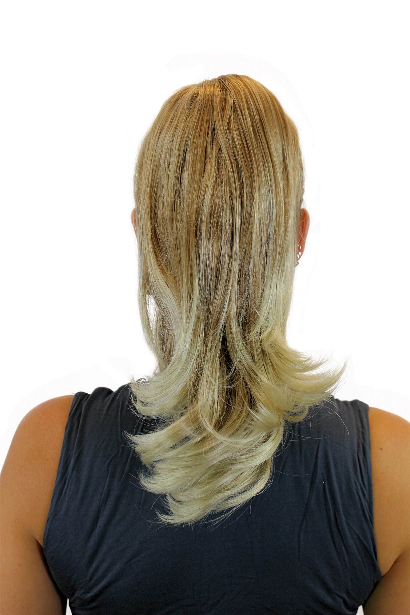 hochwertiges Haarteil glatt geschwungene Spitzen halblang Blond-Mix 0265-27TKB88, Ansicht 2, WIG ME UP: Ihr Perücken Online Shop welliges Zopf-Haarteil Blond-Mix 35 cm lang