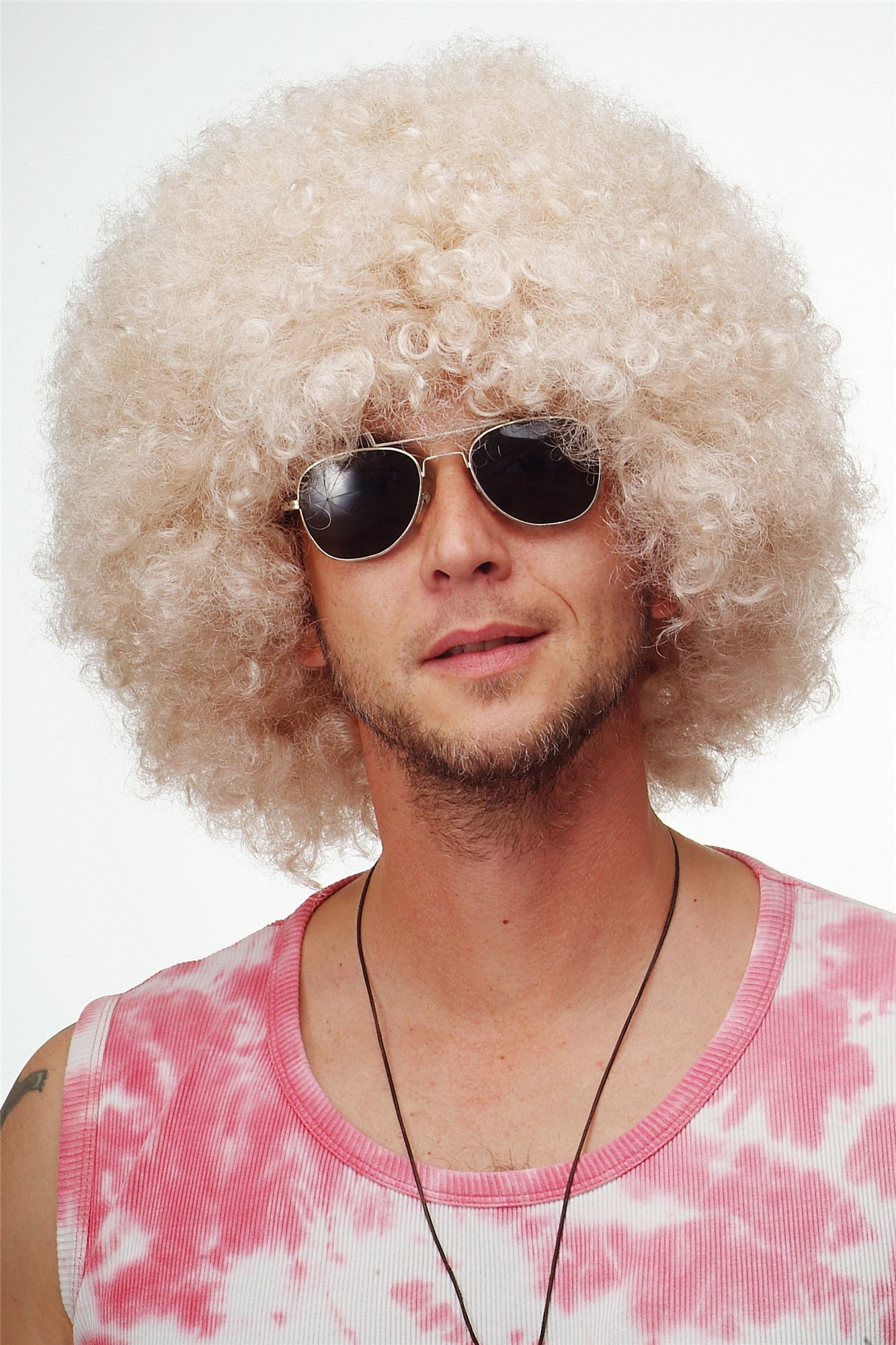 Party/Fancy Dress/Halloween WIG gigantic super volume BRIGHT BLOND disco AFRO funky huge HAIR!, view 4, WIG ME UP: Your Perücken Online Shop Party Wig, Unisex, light golden blonde, curled, short