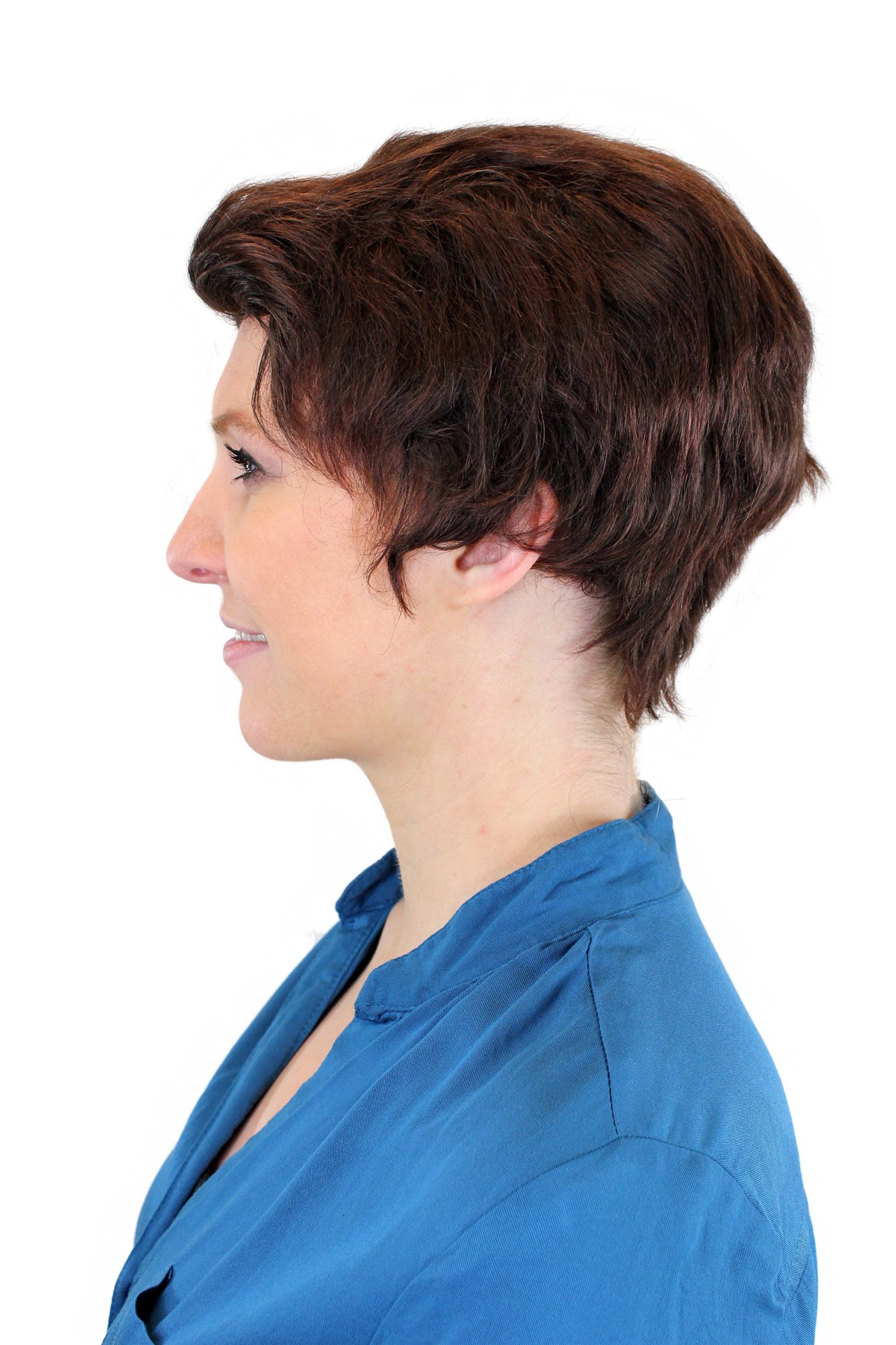 DB205HH-2T33 Lady  Wig 100% Human hair short quiff like parting mahogany brown mix, view 3, WIG ME UP: Your Perücken Online Shop Quality Wigs, Ladies, Brown, wavy, short, 100% Human Hair