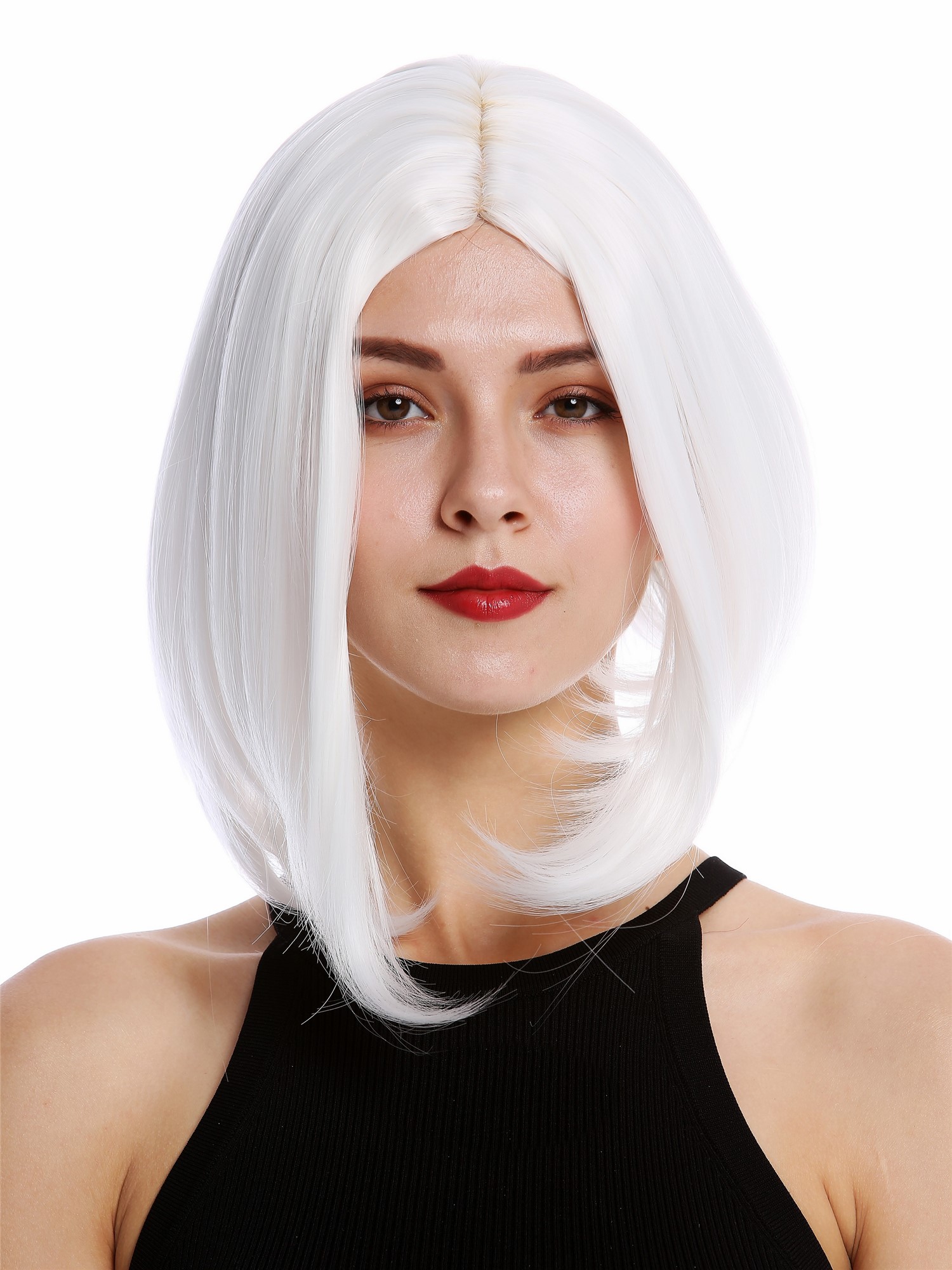 Quality Wigs, Ladies, White, straight, shoulder-length