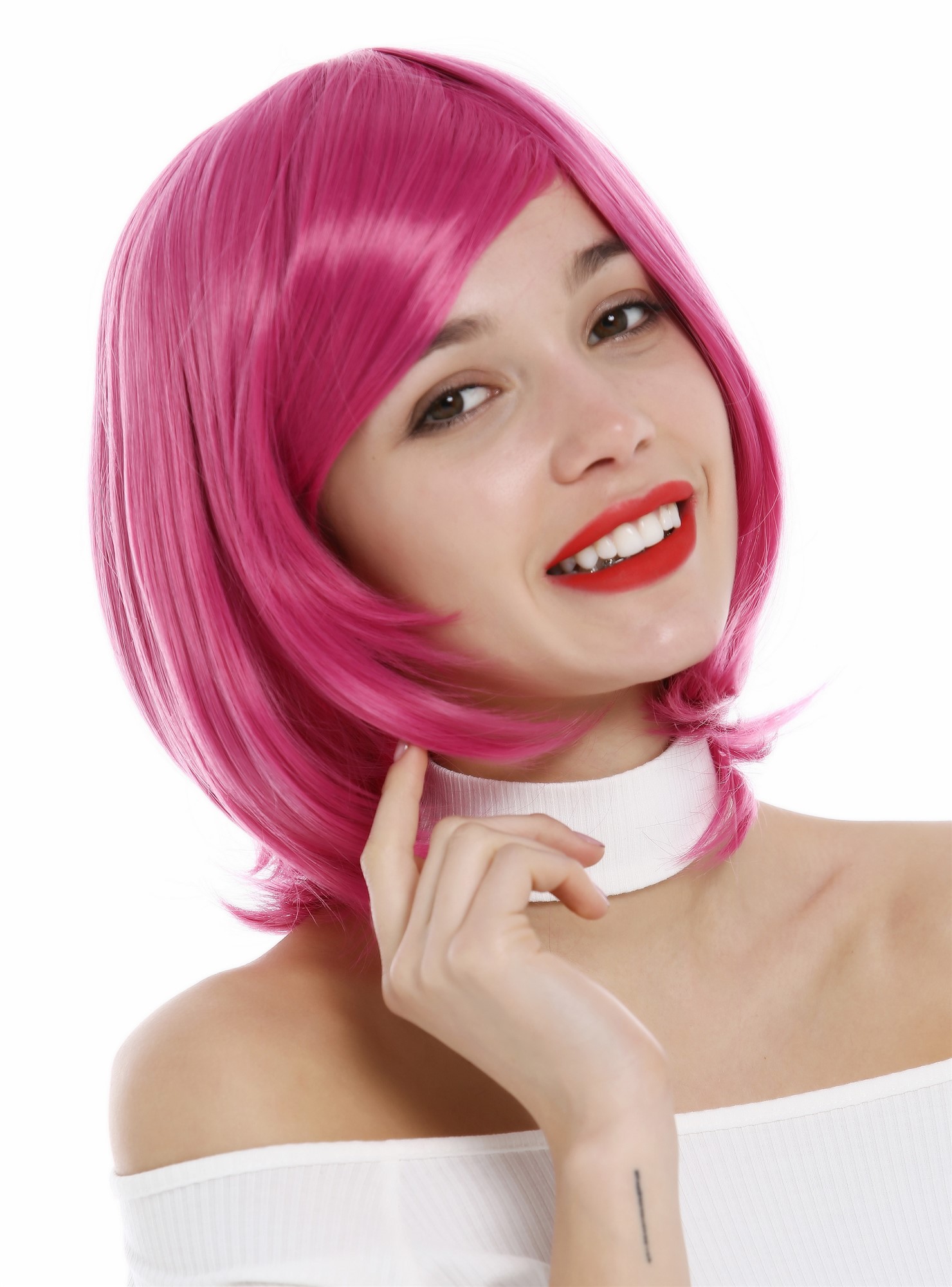 Quality Wigs, Ladies, dark pink, straight, short