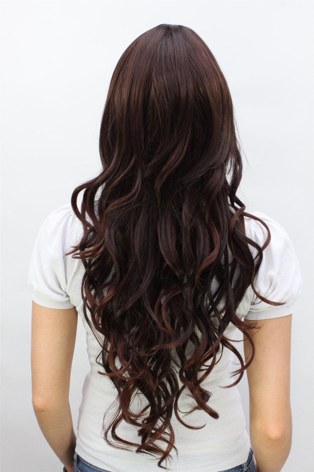 VERY LONG Lady Wig Fashion Wig SEXY FRINGE natural looking wavy mixed BROWN brunette, view 3, WIG ME UP: Your Perücken Online Shop Quality Wigs, Ladies, Brown, wavy, long