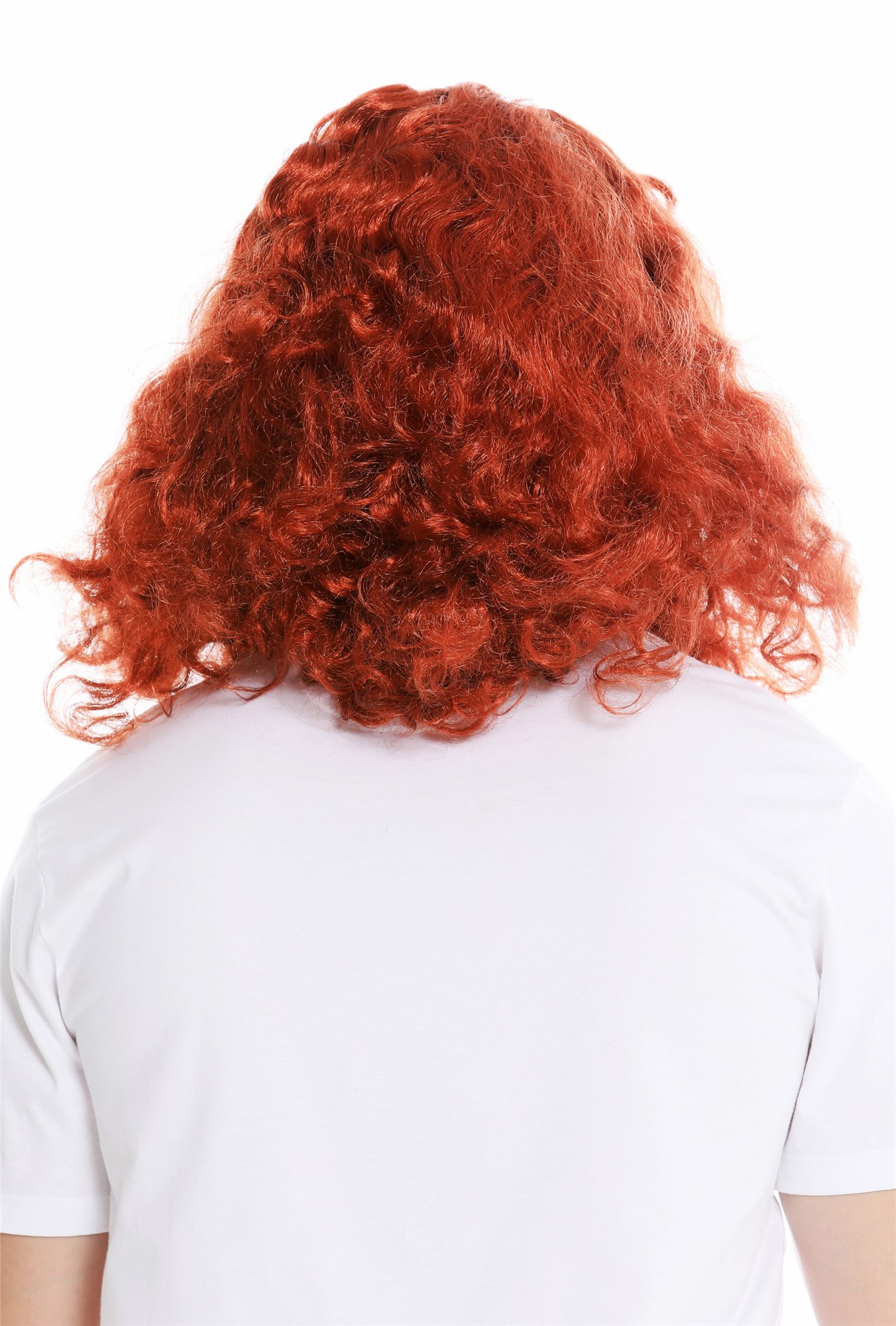 günstige Party Perücke, Perücke Bart Prophet Zauberer Rot 46-A+B-ZA131, Ansicht 4, WIG ME UP: Ihr Perücken Online Shop lockige Party Perücke Dunkel-Kupferrot kurze Haare für Herren