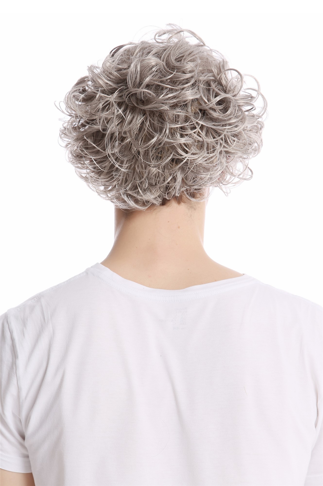 hochwertige Qualitätsperücken, Perücke kurz wild Locken grau meliert GFW963-51, Ansicht 3, WIG ME UP: Ihr Perücken Online Shop lockige Tressen-Perücke Hellgrau kurze Haare für Herren