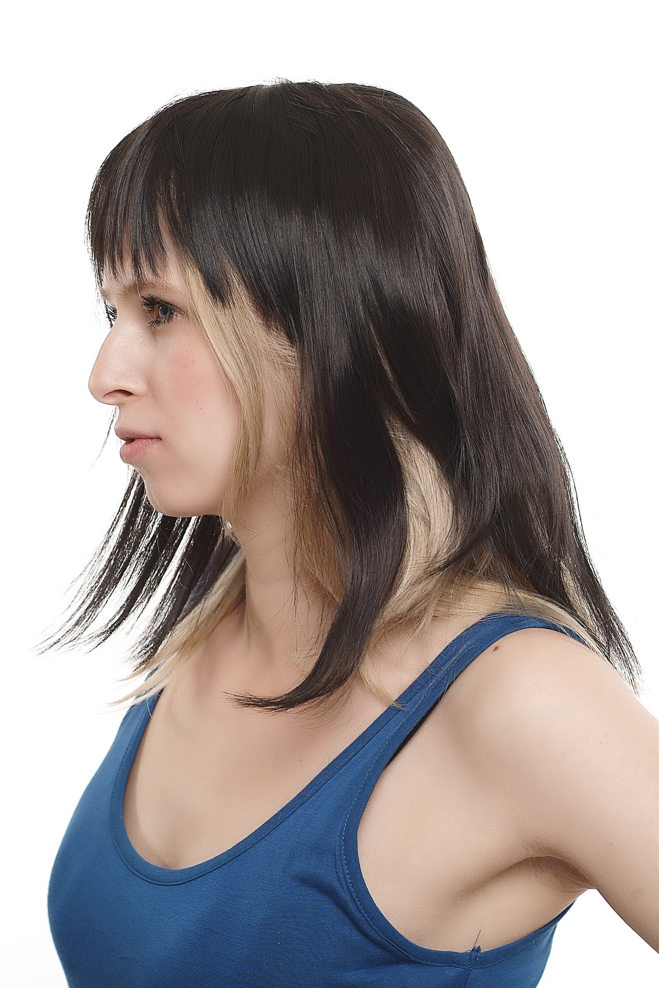 Haarteil Clip-In Haaraufsatz Toupet Schwarz Schwarzbraun H9302-2, Ansicht 4, WIG ME UP: Ihr Perücken Online Shop Toupet glatt Braun 30 cm