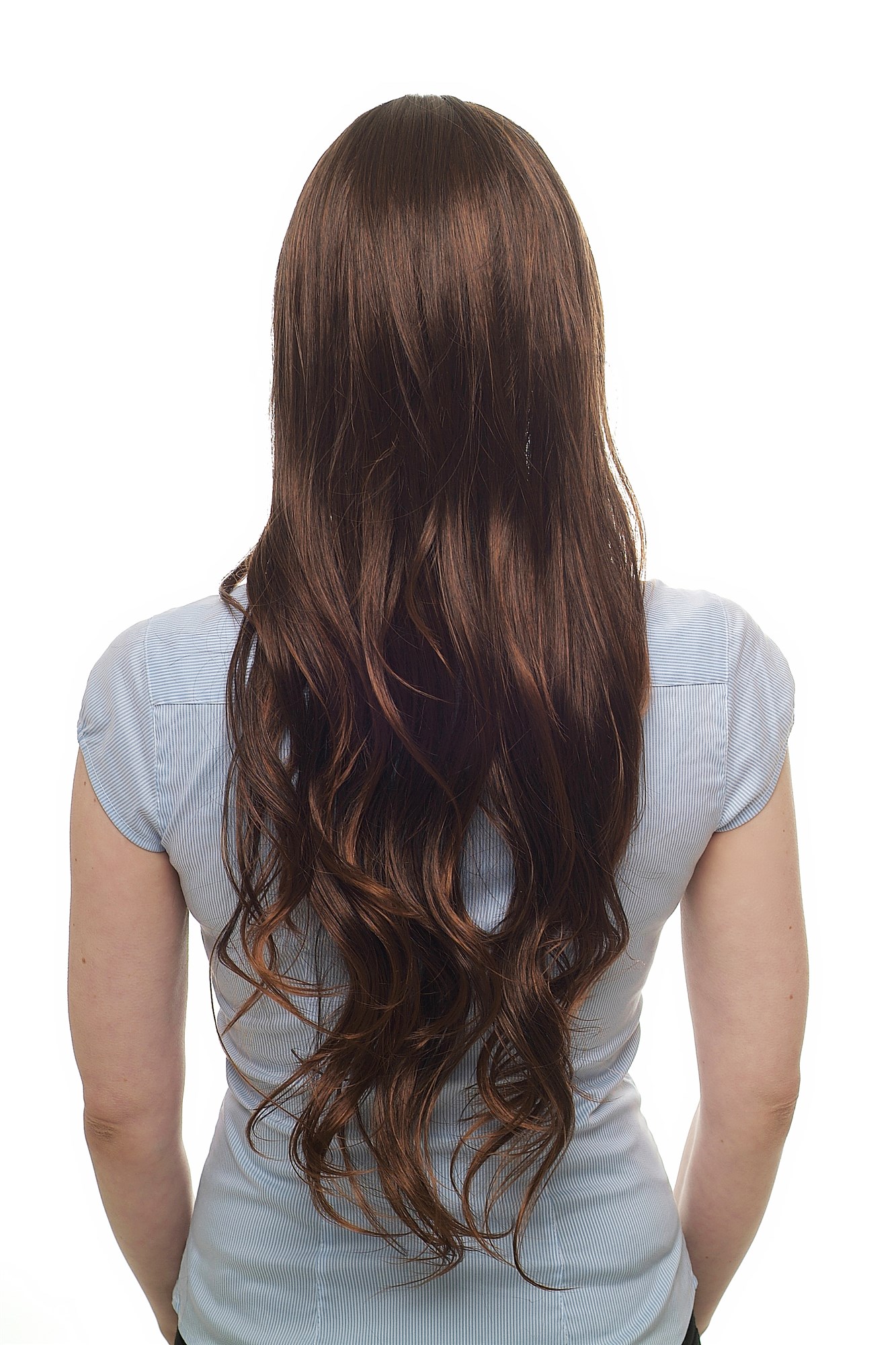 hochwertige Qualitätsperücken, Perücke braun hellbraune Spitzen 9331-2T30, Ansicht 4, WIG ME UP: Ihr Perücken Online Shop wellige Tressen-Perücke mit Kopfhaut-Imitat Schwarzbraun-Kupferbraun lange Haare für Damen