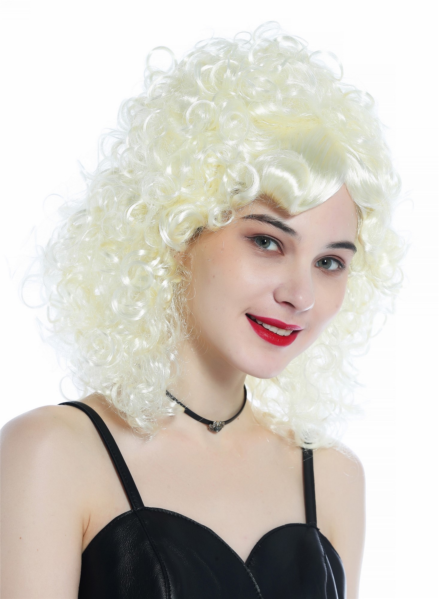 günstige Party Perücke, Perücke Prinzessin platinblond lockig Locken Tolle 70287-FR615-613, Vorderansicht, WIG ME UP: Ihr Perücken Online Shop lockige Party Perücke Platinblond schulterlange Haare für Damen
