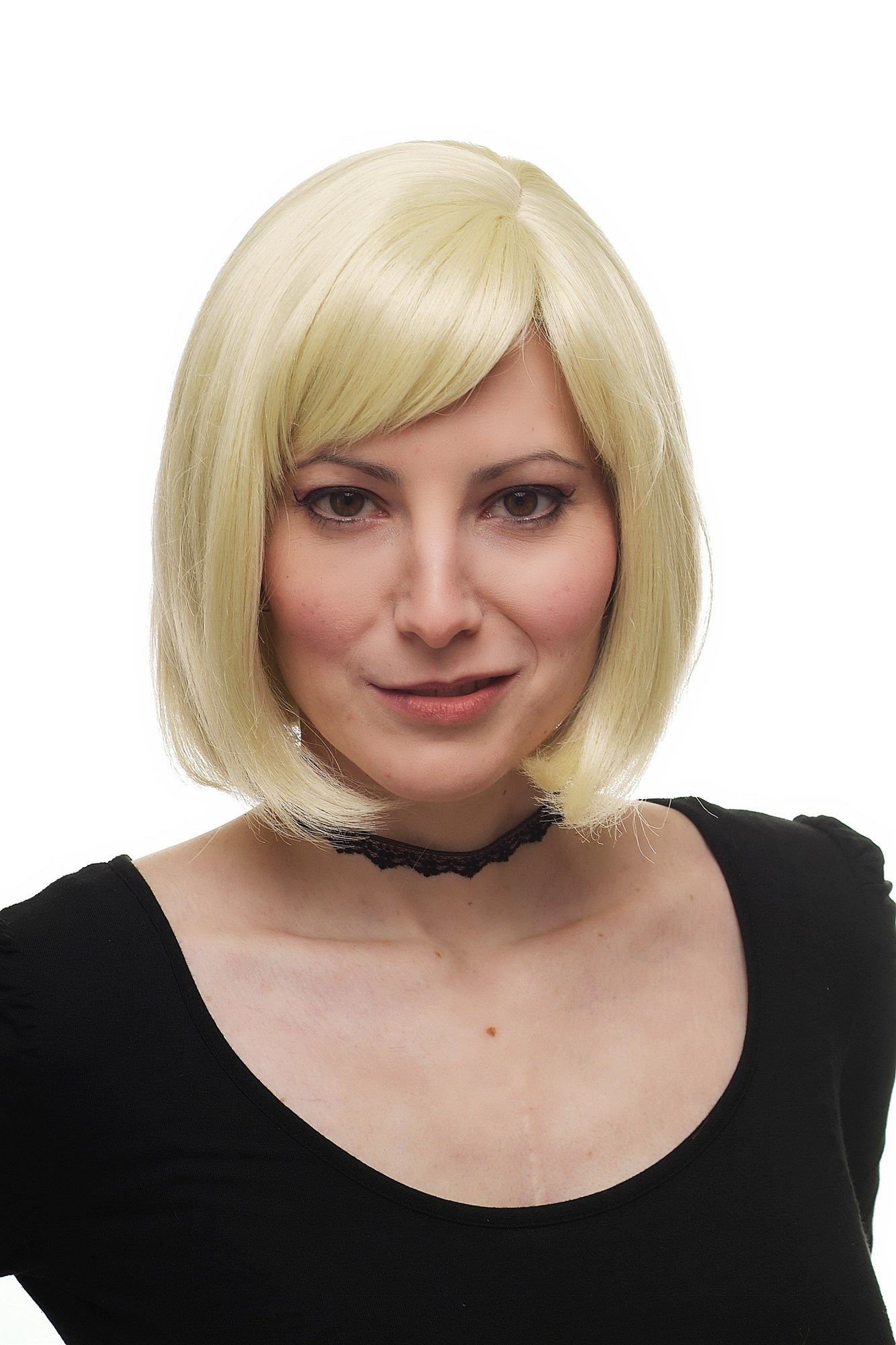 hochwertige Qualitätsperücken, Damen Perücke kurz Bob warmes helles Blond 3270-88E, Ansicht 7, WIG ME UP: Ihr Perücken Online Shop glatte Tressen-Perücke mit Kopfhaut-Imitat Schwedenblond kurze Haare für Damen