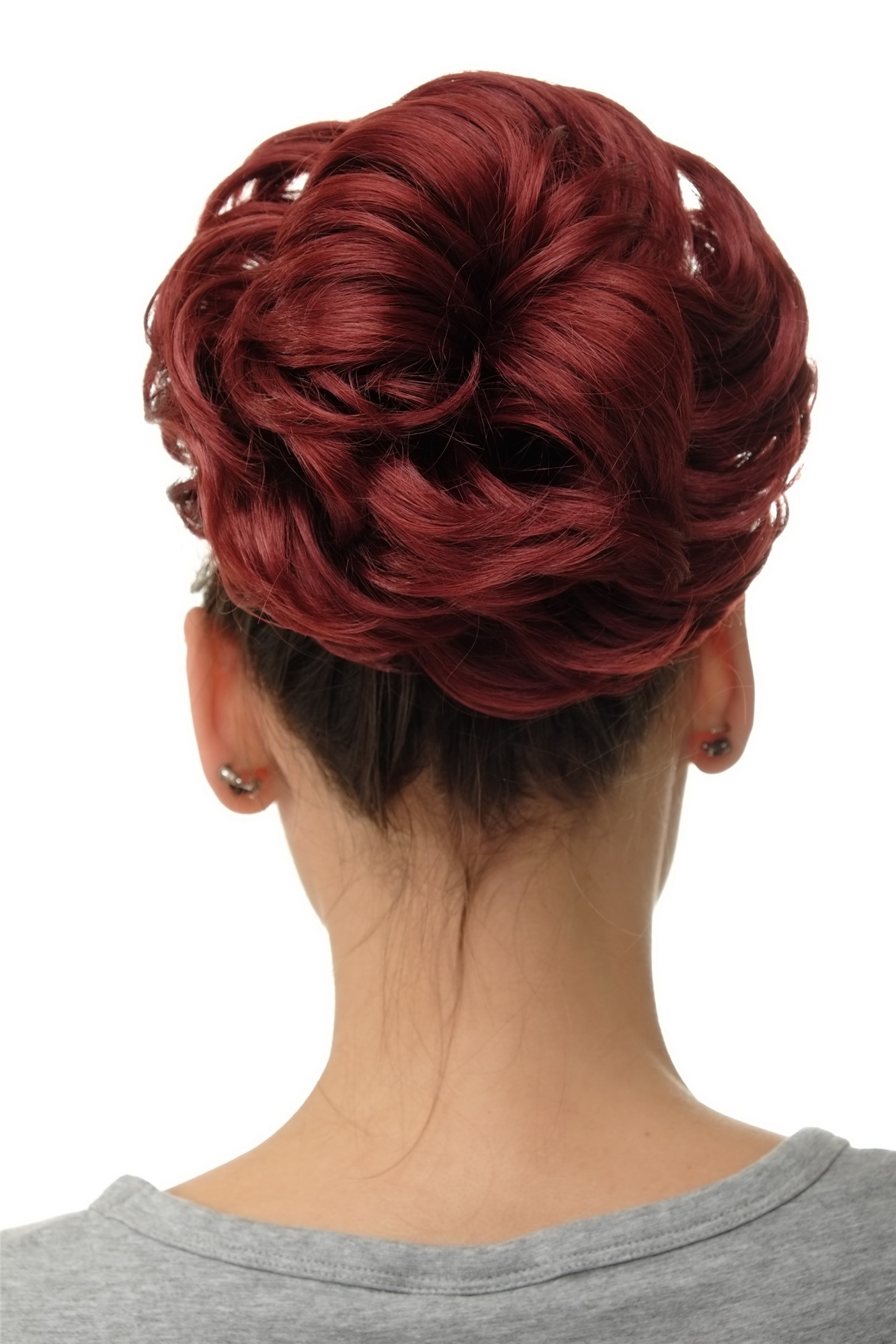 Haarteil Dutt Haarrose Buschig Granatrot Q840-39, Ansicht 4, WIG ME UP: Ihr Perücken Online Shop lockiger Dutt Haarteil Granatrot