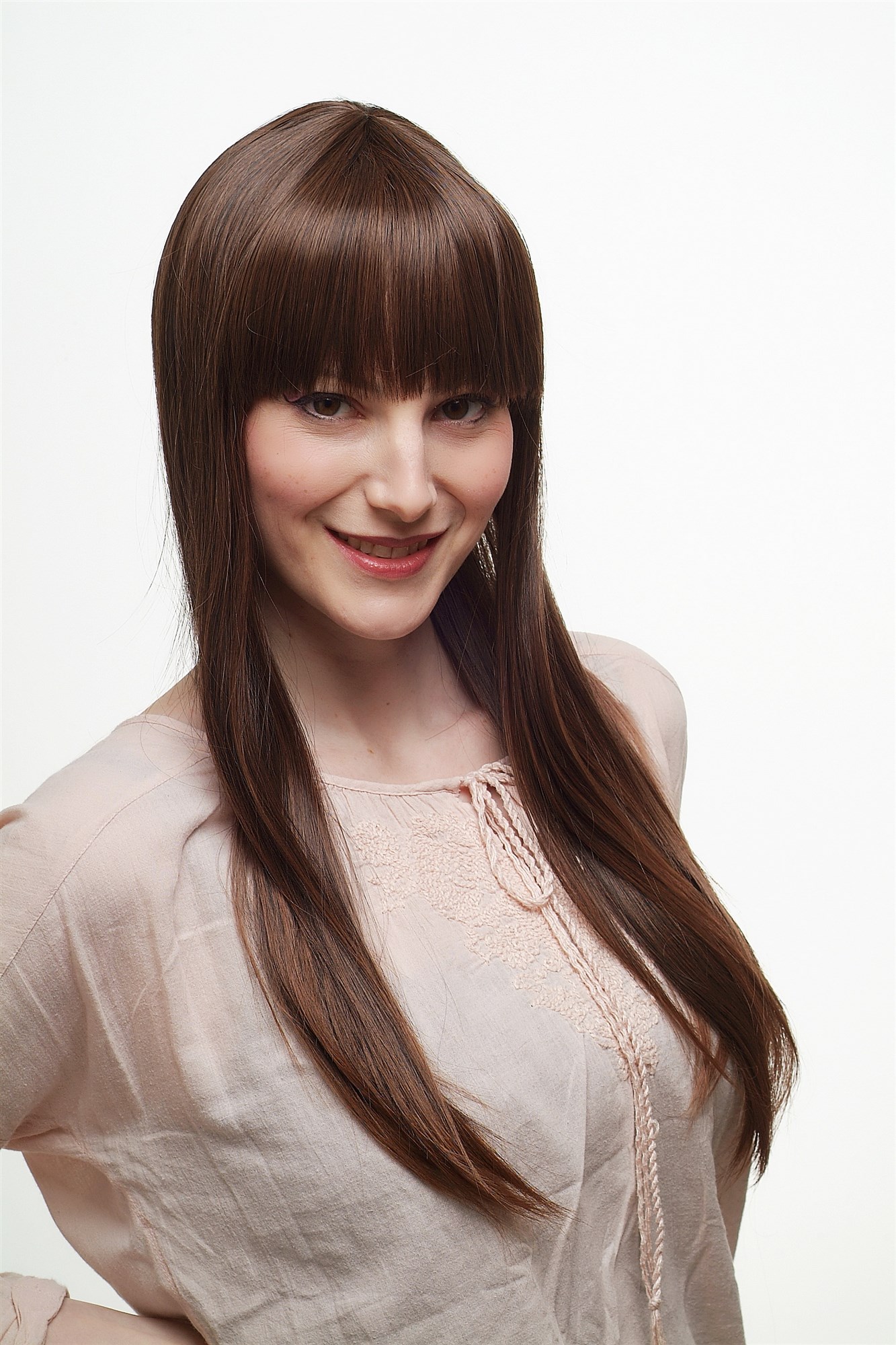 Lady wig very long straight layered brown mix mahogany femme fatale fringe 3421, view 5, WIG ME UP: Your Perücken Online Shop Quality Wigs, Ladies, black-brown-mahogany brown, straight, long