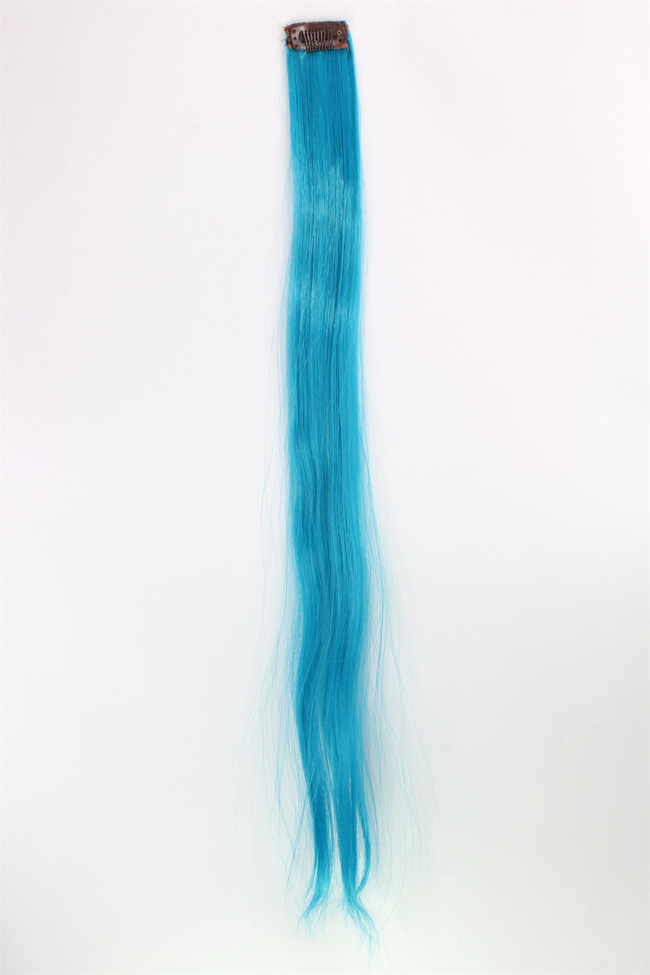 glatte Extensions Hellblau 63 cm lang