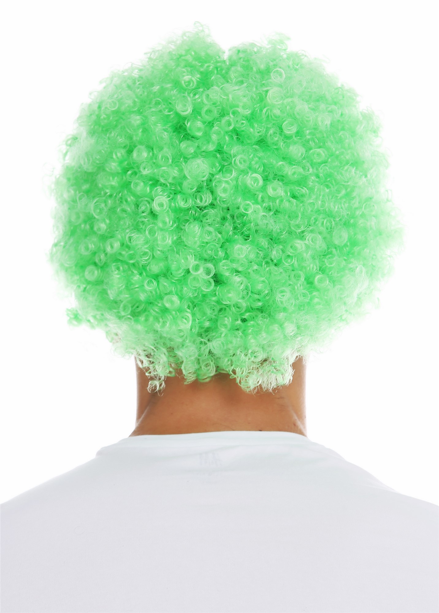 günstige Party Perücke, Perücke kraus Afro Locken grün MMAM-9M-K427, Ansicht 4, WIG ME UP: Ihr Perücken Online Shop lockige Party Perücke Grasgrün kurze Haare Unisex