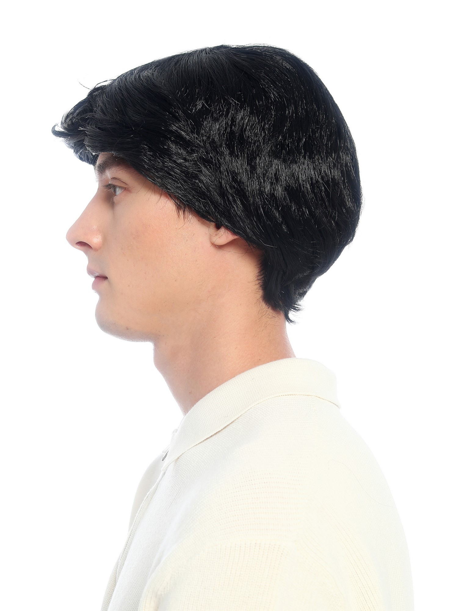 wellige Party-Perücke Schwarz 30 cm lange Perücke für Herren