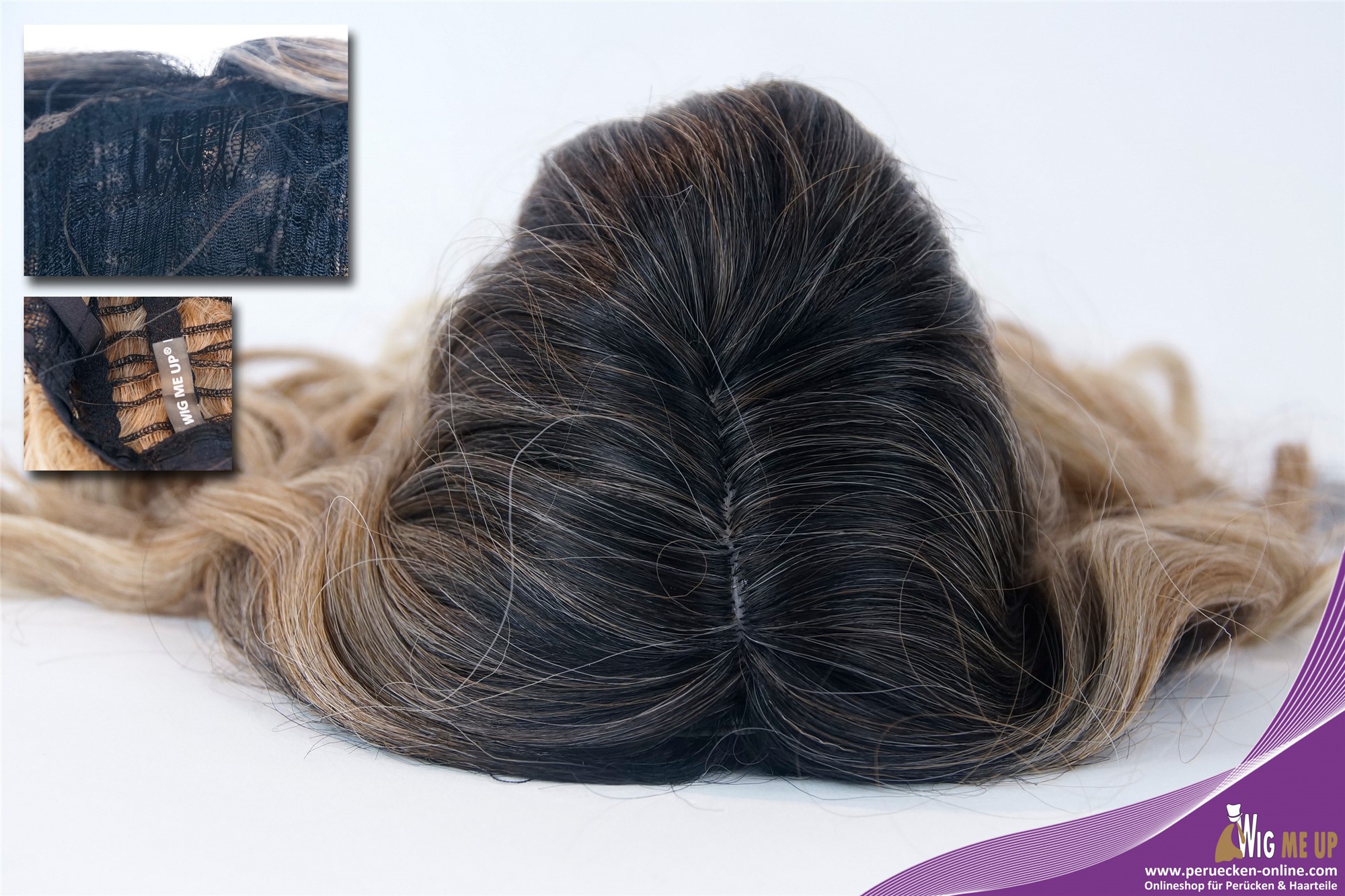 Lady wig long curls middle parting ombre Balayage brown blonde platinum TYM-1024, view 7, WIG ME UP: Your Perücken Online Shop Quality Wigs, Ladies, brown-blonde mix, curled, long