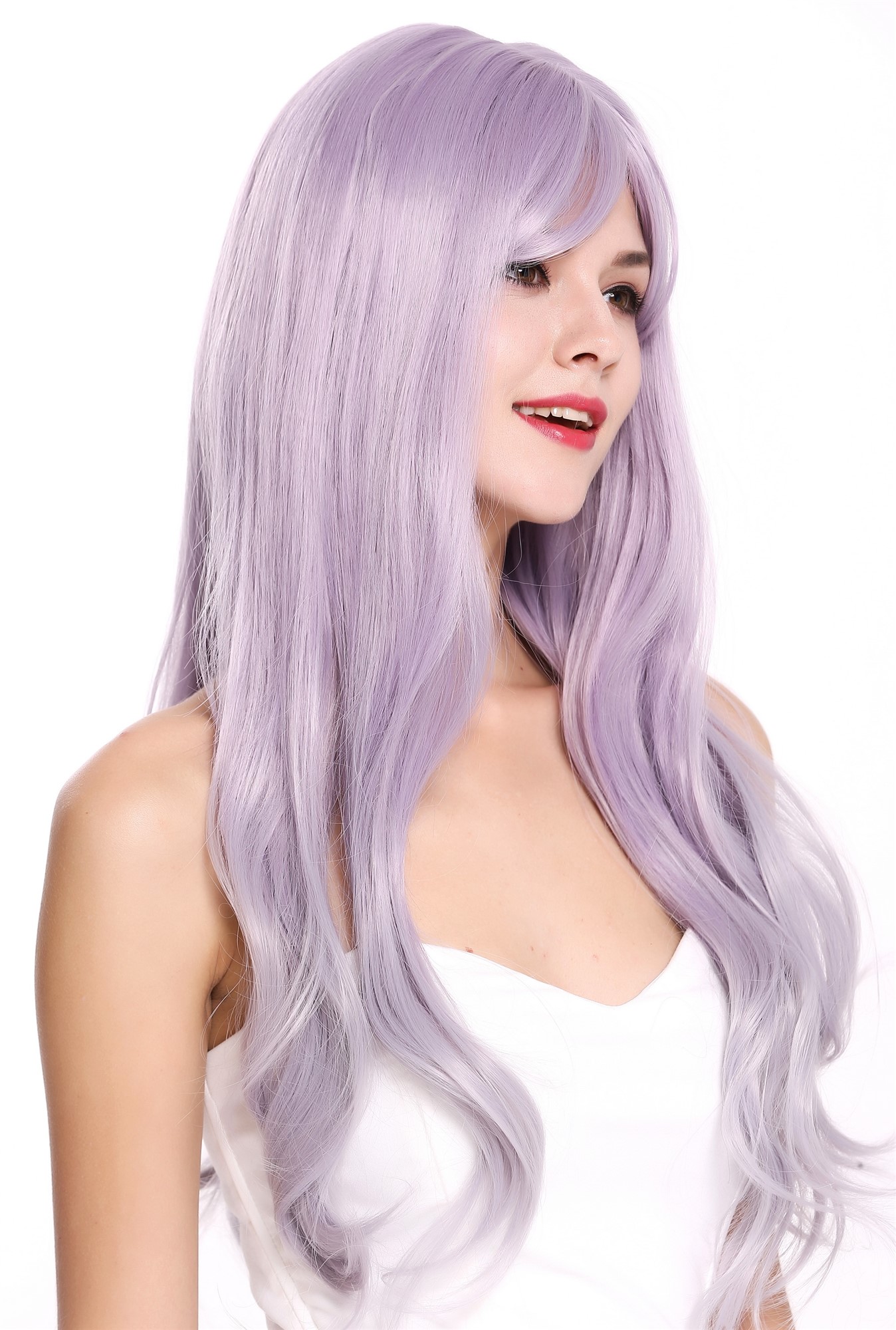 hochwertige Qualitätsperücken, Perücke Lang Wellig Glatt Lila Violett Lavendel G8135T-2403T3904, Ansicht 2, WIG ME UP: Ihr Perücken Online Shop wellige Tressen-Perücke mit Kopfhaut-Imitat Blauviolett-Blaugrau-Mix lange Haare für Damen