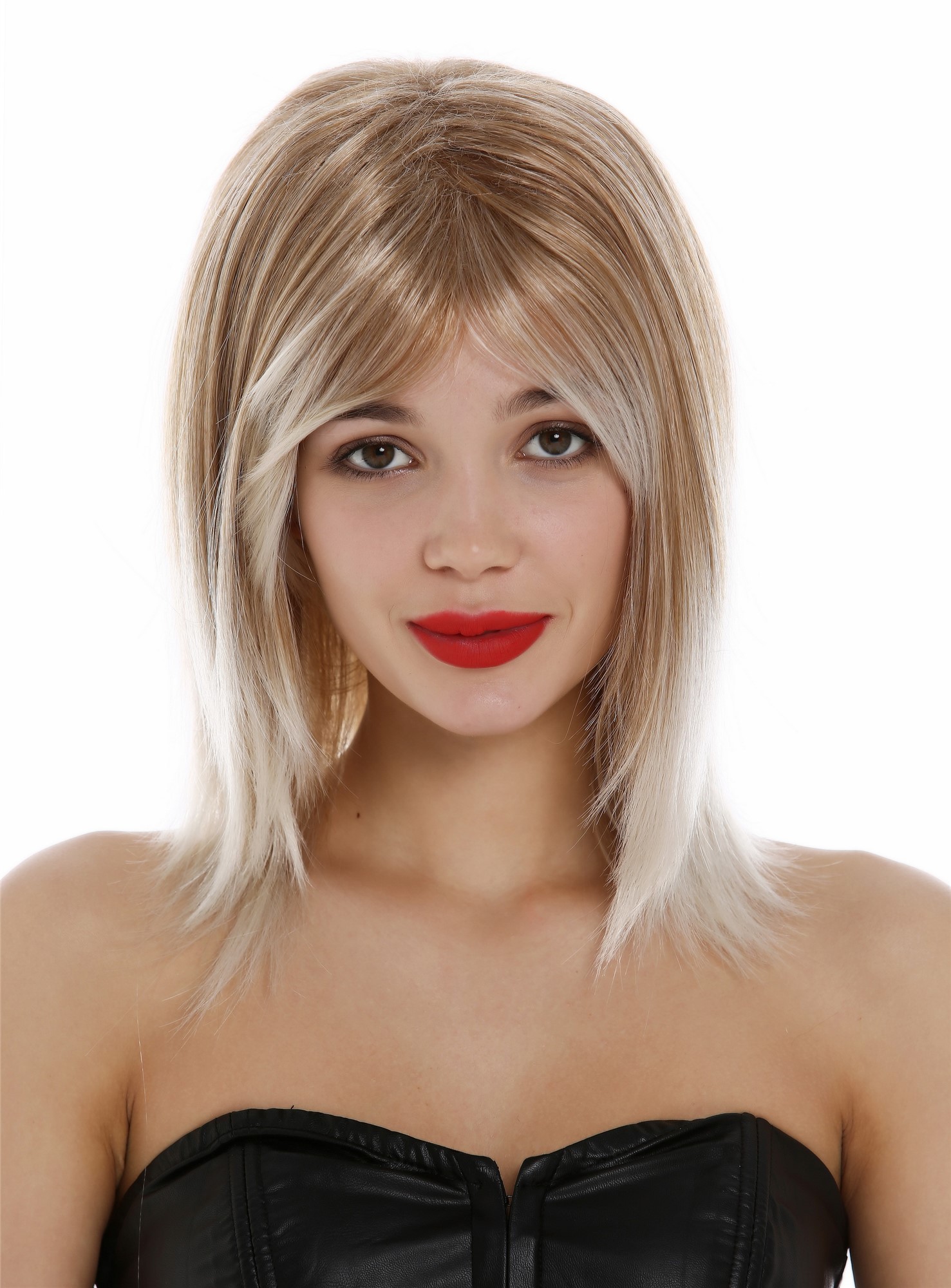 Lady wig women short shoulder-length Longbob sleek ombre blond mix GFW2472, front view, WIG ME UP: Your Perücken Online Shop Quality Wigs, Ladies, blond mix, straight, shoulder-length
