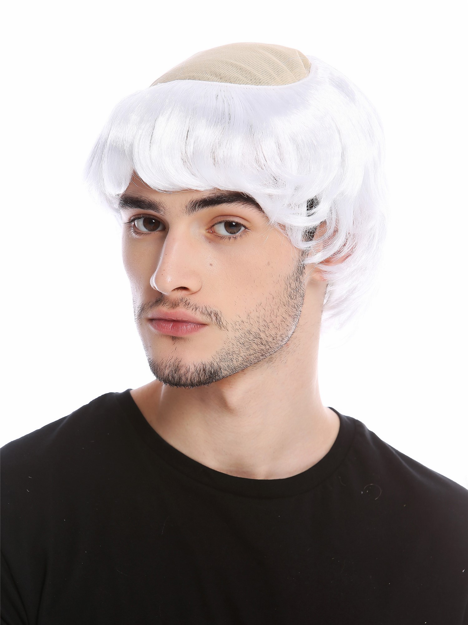 Party Wig, Men, White, straight, short