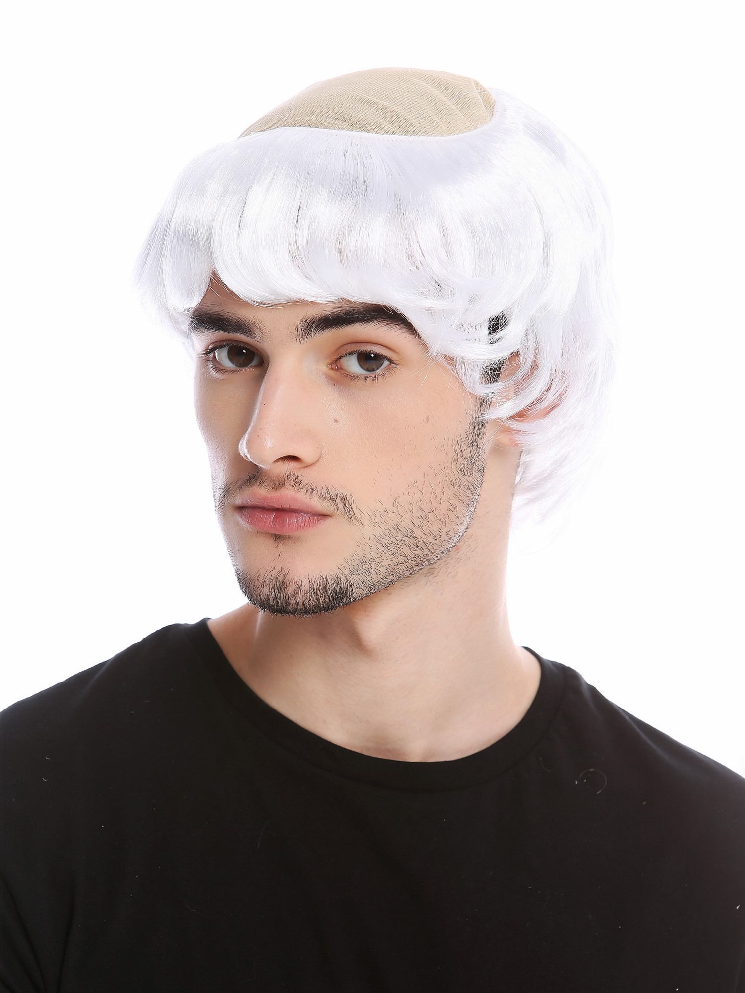 Wig Men Halloween old Monk Medieval Priest Tonsure half-bald white 90776, view 4, WIG ME UP: Your Perücken Online Shop Party Wig, Men, White, straight, short