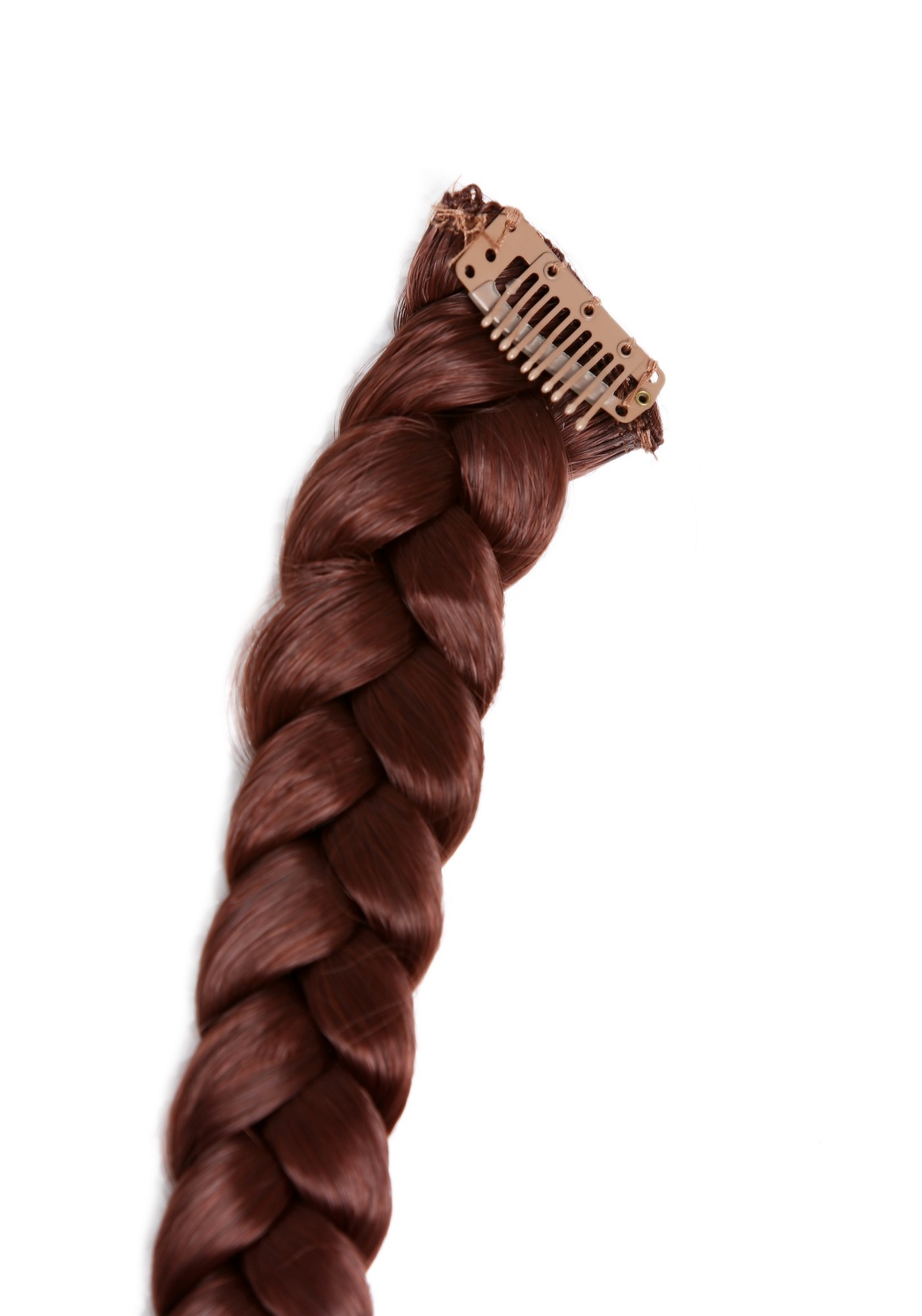 geflochtenes Zopf-Haarteil Rotbraun 50 cm lang