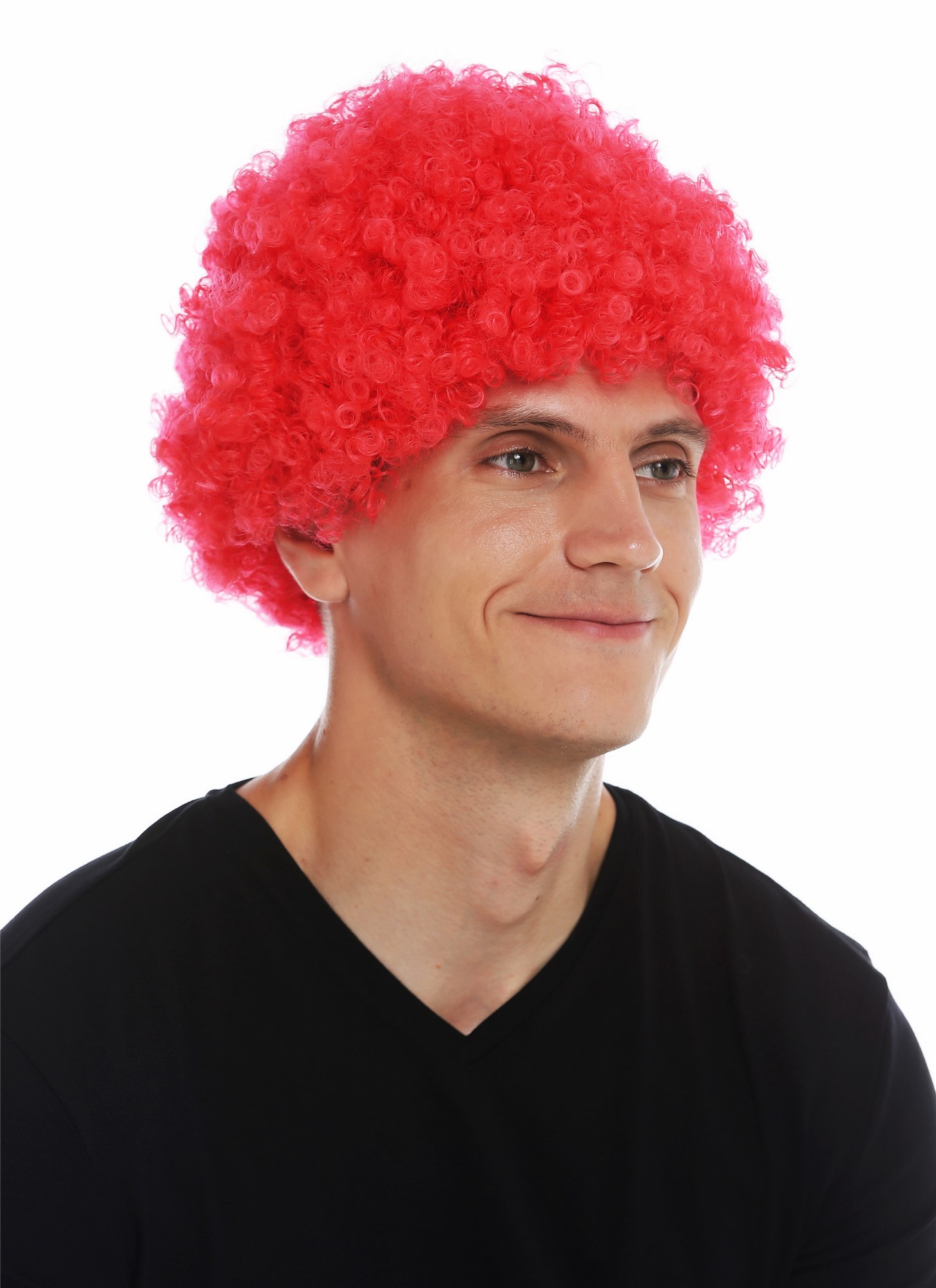 Wig carnival men women clown red short afro frizzy curly frizzy head MMAM-9M, view 3, WIG ME UP: Your Perücken Online Shop Party Wig, Unisex, bright red, curled, short