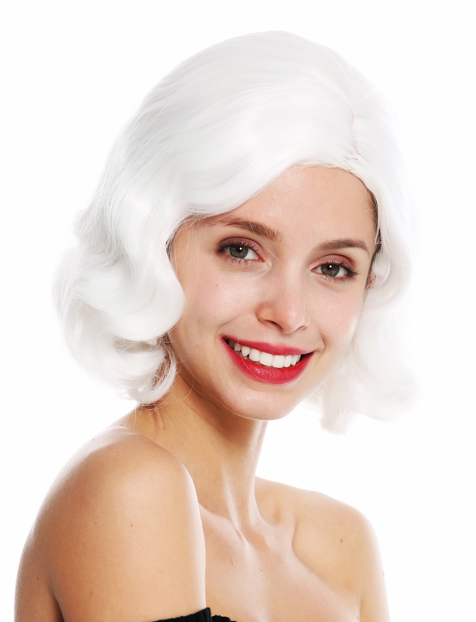Lady wig 20's swing jazzy Charleston Chicago middle parting wavy white GFW1726, view 2, WIG ME UP: Your Perücken Online Shop Quality Wigs, Ladies, blossom white, wavy, short