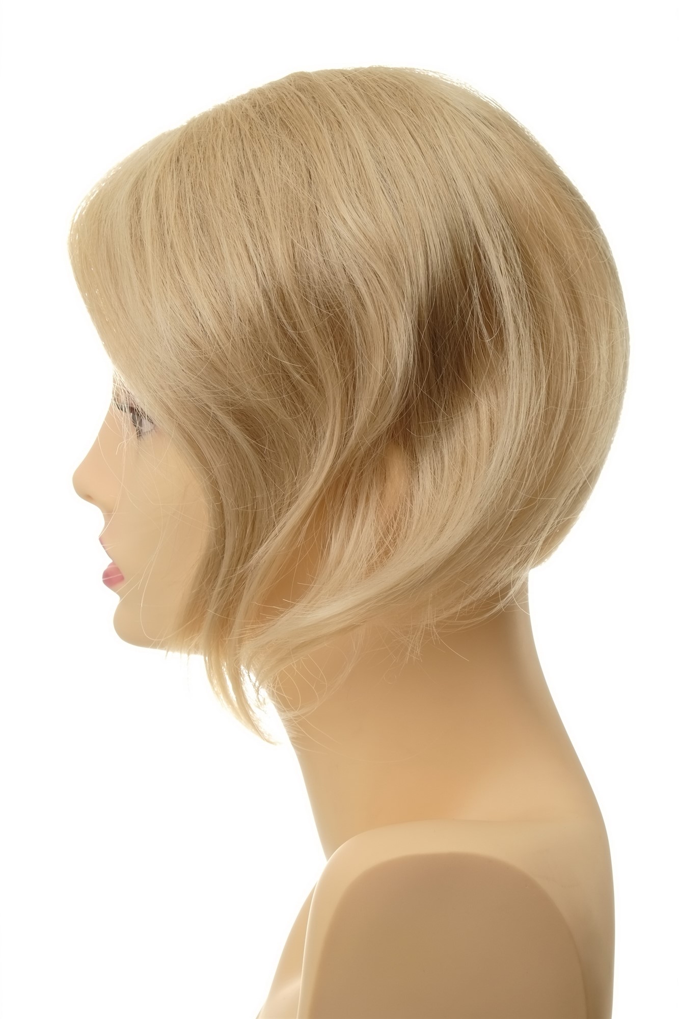 Toupee, golden blonde-platinum blonde mix, straight, short