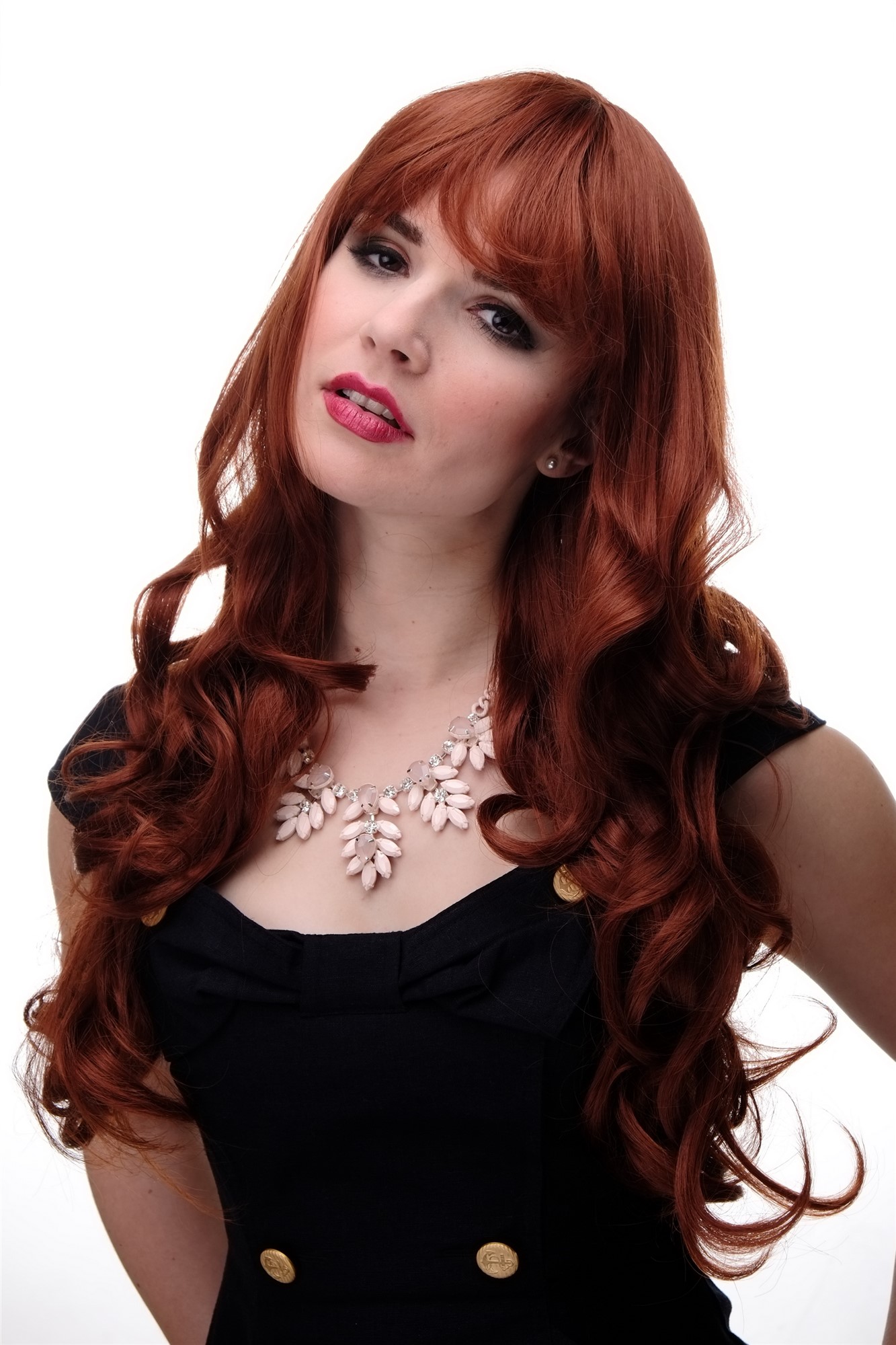 Quality Wigs, Ladies, copper, curled, long