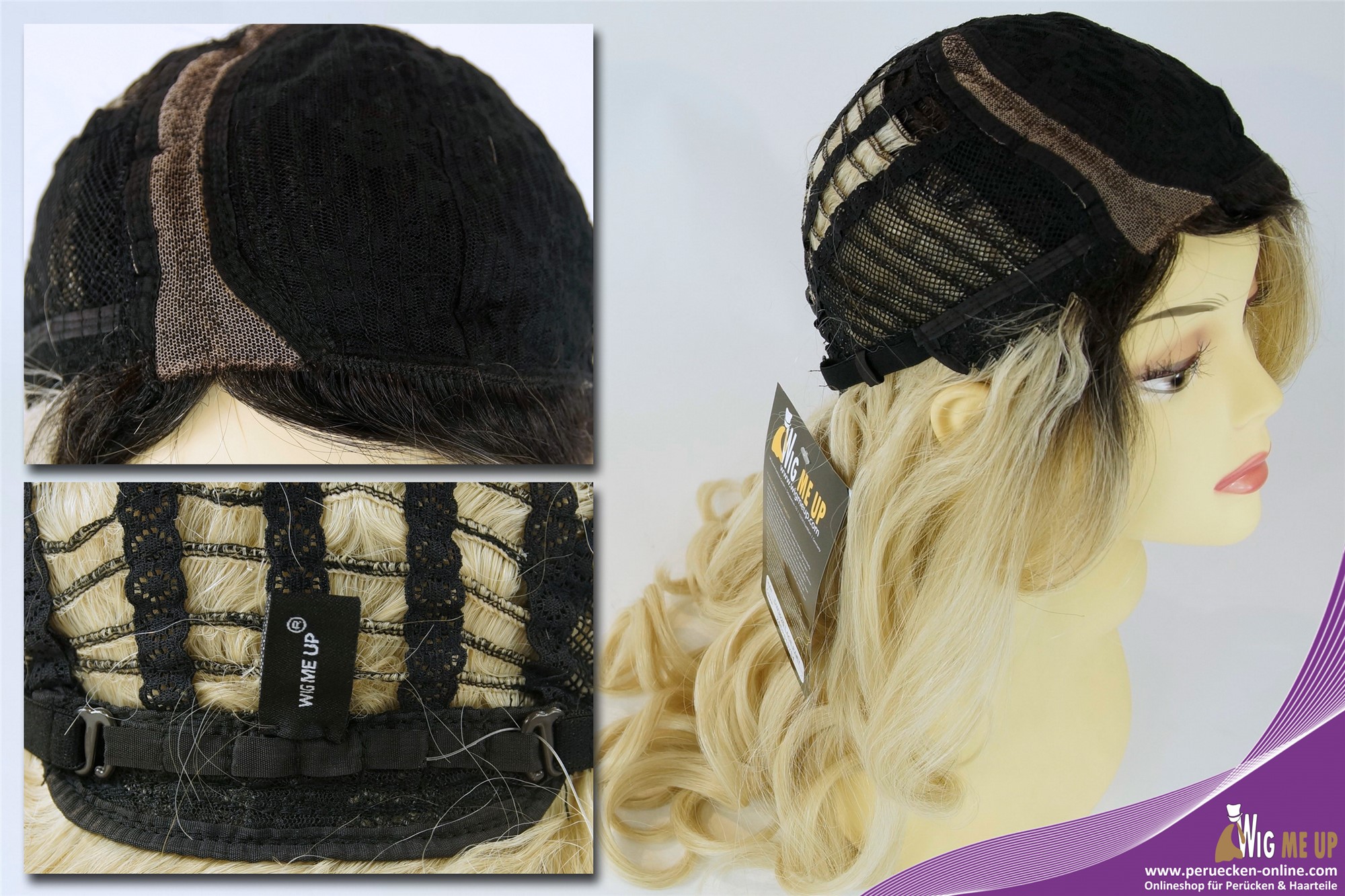 Quality Wigs, Ladies, blonde-brown mix, curled, long