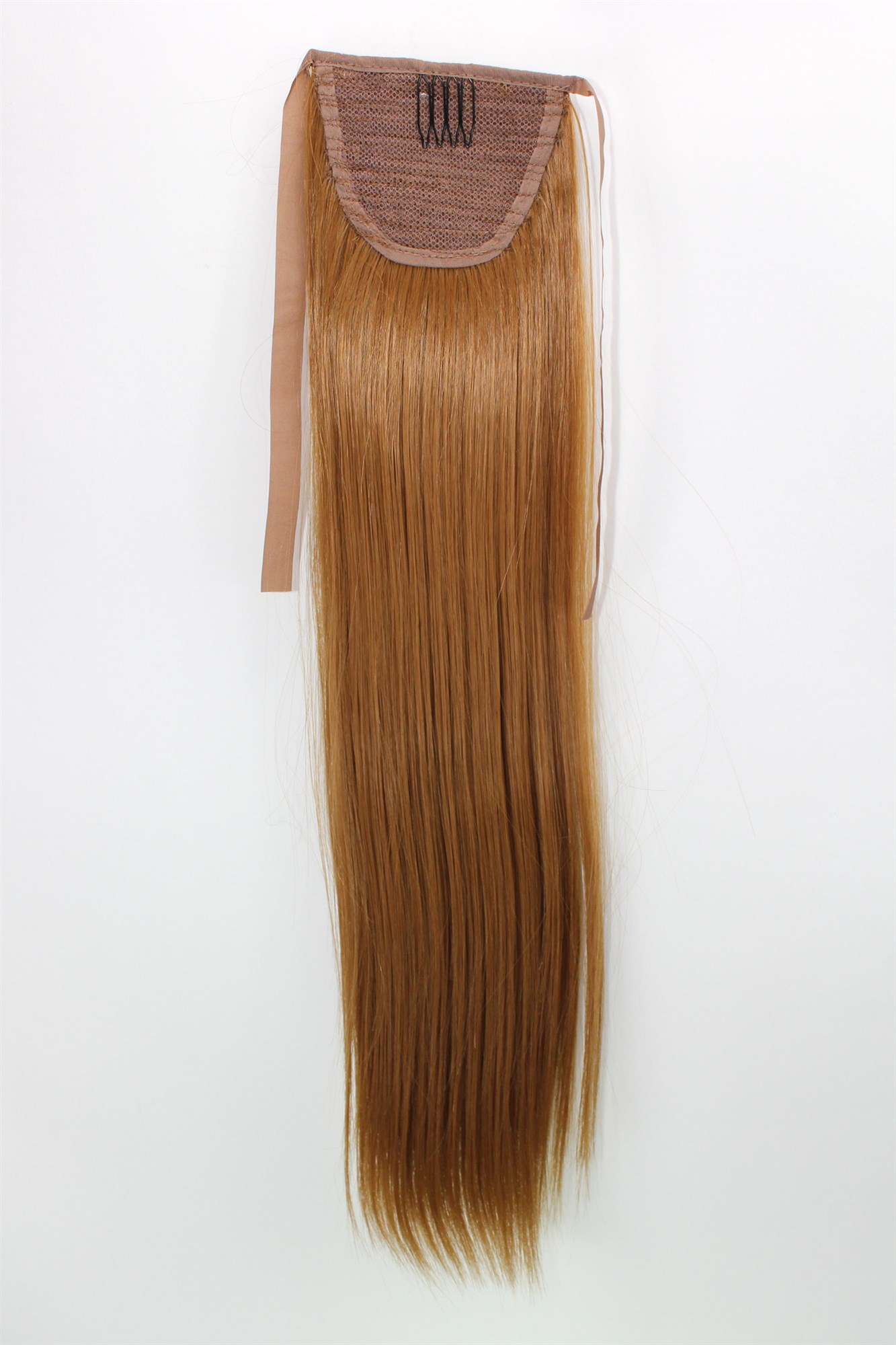hochwertiges Haarteil Kupfer-Blond glatt Band + Klammer Befestigung YZF-TS18-27, Ansicht 2, WIG ME UP: Ihr Perücken Online Shop glattes Zopf-Haarteil Kupferblond 45 cm lang