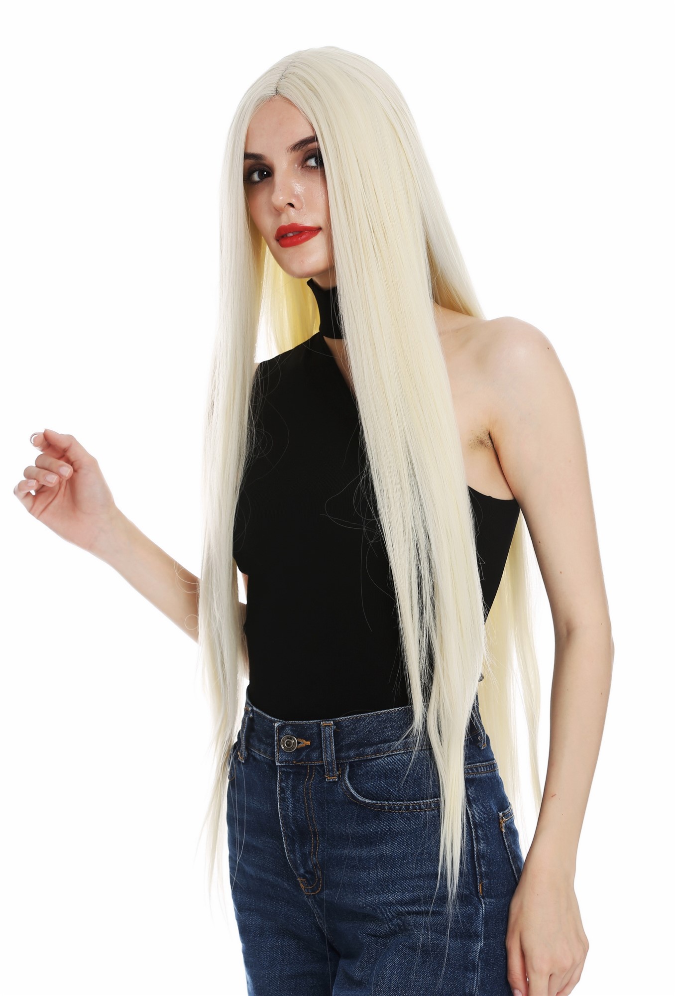 Quality Wigs, Ladies, platinum blonde, straight, very long