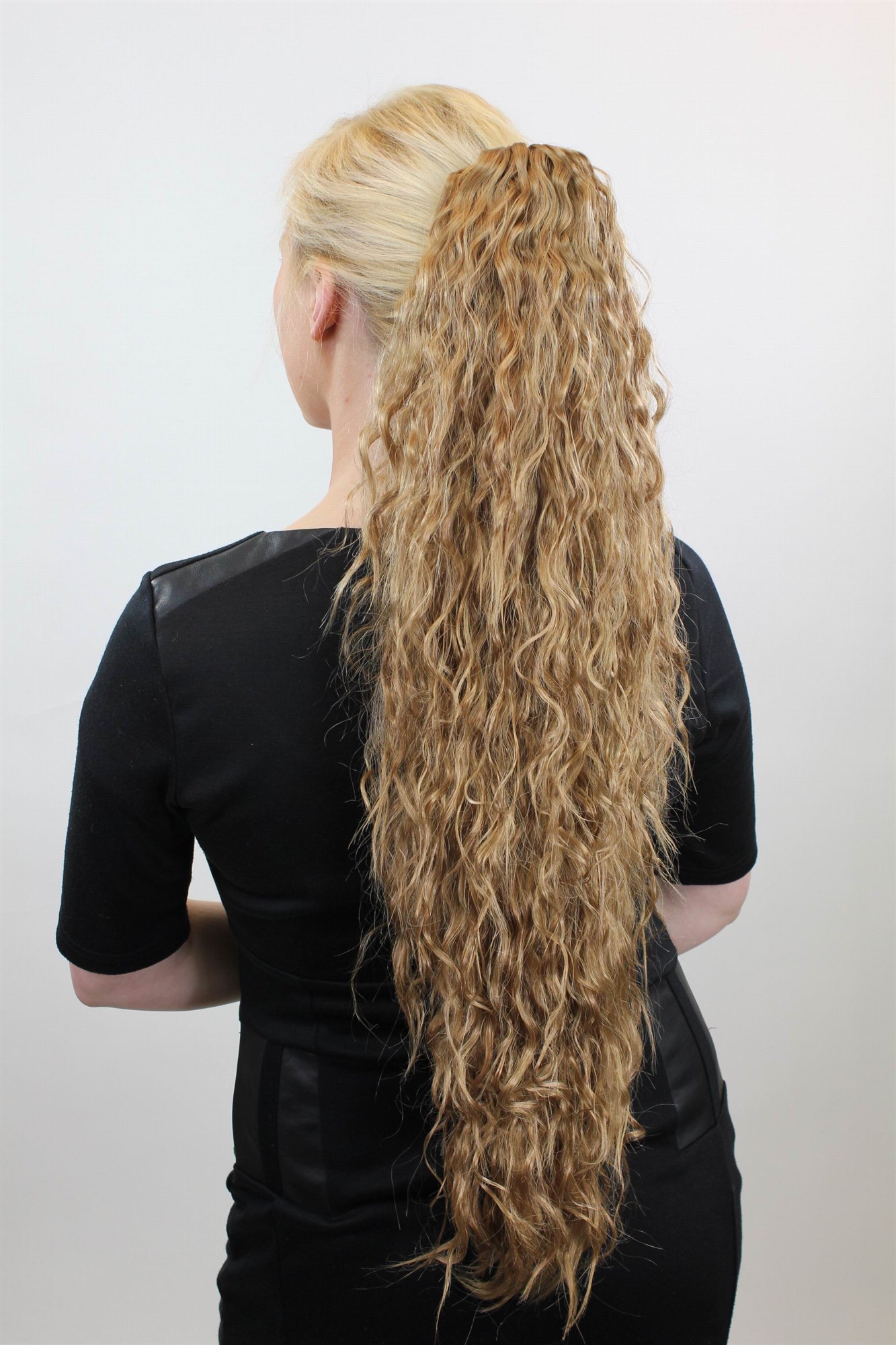 MOTHER OF PONYTAILS Hairpiece PONYTAIL extension EXTREMELY long MASSIVE volume kinked curls BLOND, view 2, WIG ME UP: Your Perücken Online Shop Ponytails, golden ash blonde, curled, very long