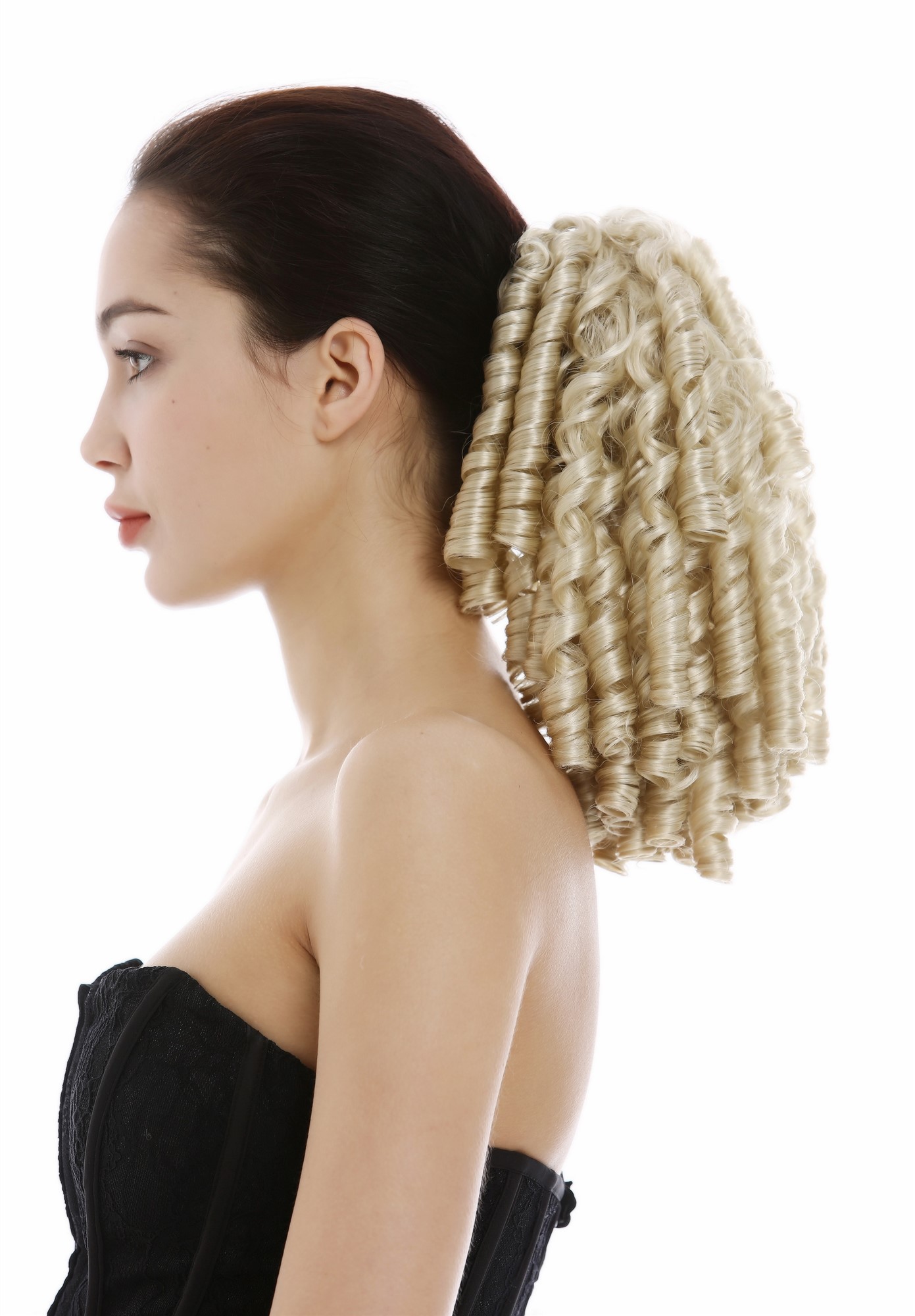 Ponytail Hairpiece baroque ringlets curls voluminous bright blonde N900A+2, view 3, WIG ME UP: Your Perücken Online Shop Ponytails, light blonde, curled, short
