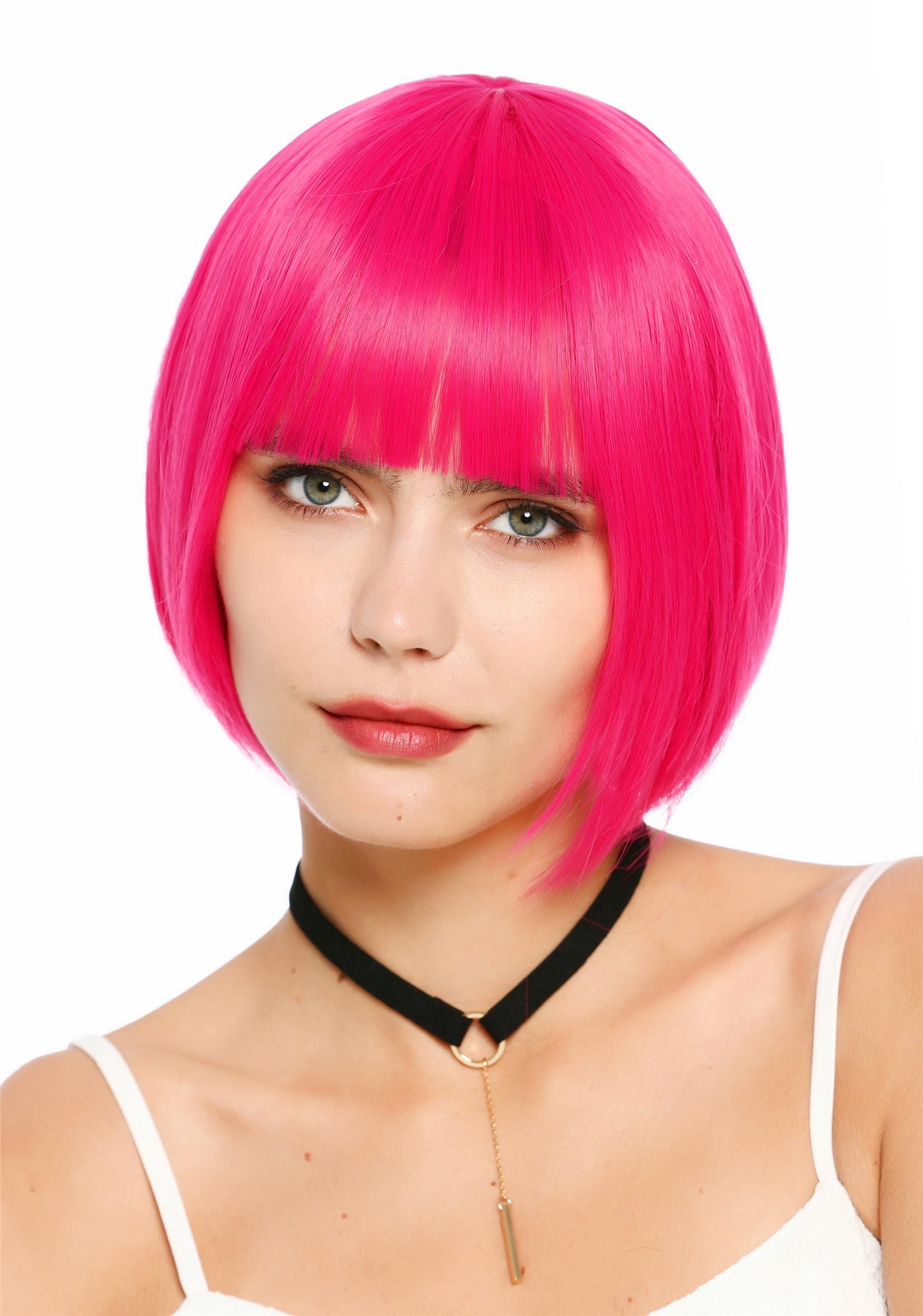Damenperücke kurz Bob Pony glatt pink rosa SZL0751-DHT2356