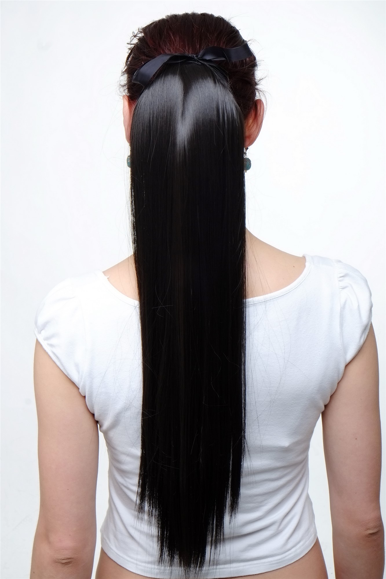 Hairpiece PONYTAIL extension long straight very light with ribbon and comb wrap around system brown, view 4, WIG ME UP: Your Perücken Online Shop Ponytails, dark brown, straight, long