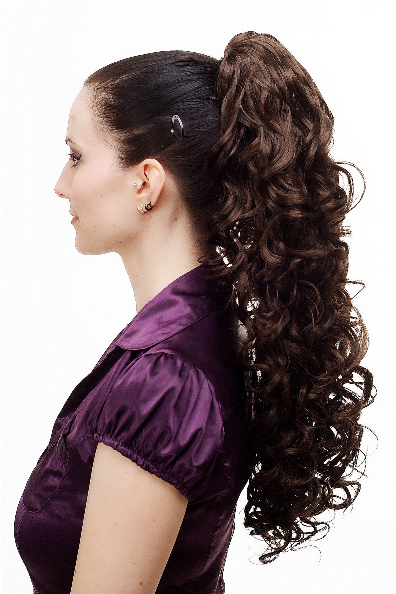 Hairpiece PONYTAIL extension VERY long MASSIVE volume voluminous curly AMAZING curls BROWN kinks, view 2, WIG ME UP: Your Perücken Online Shop Ponytails, Brown, curled, long