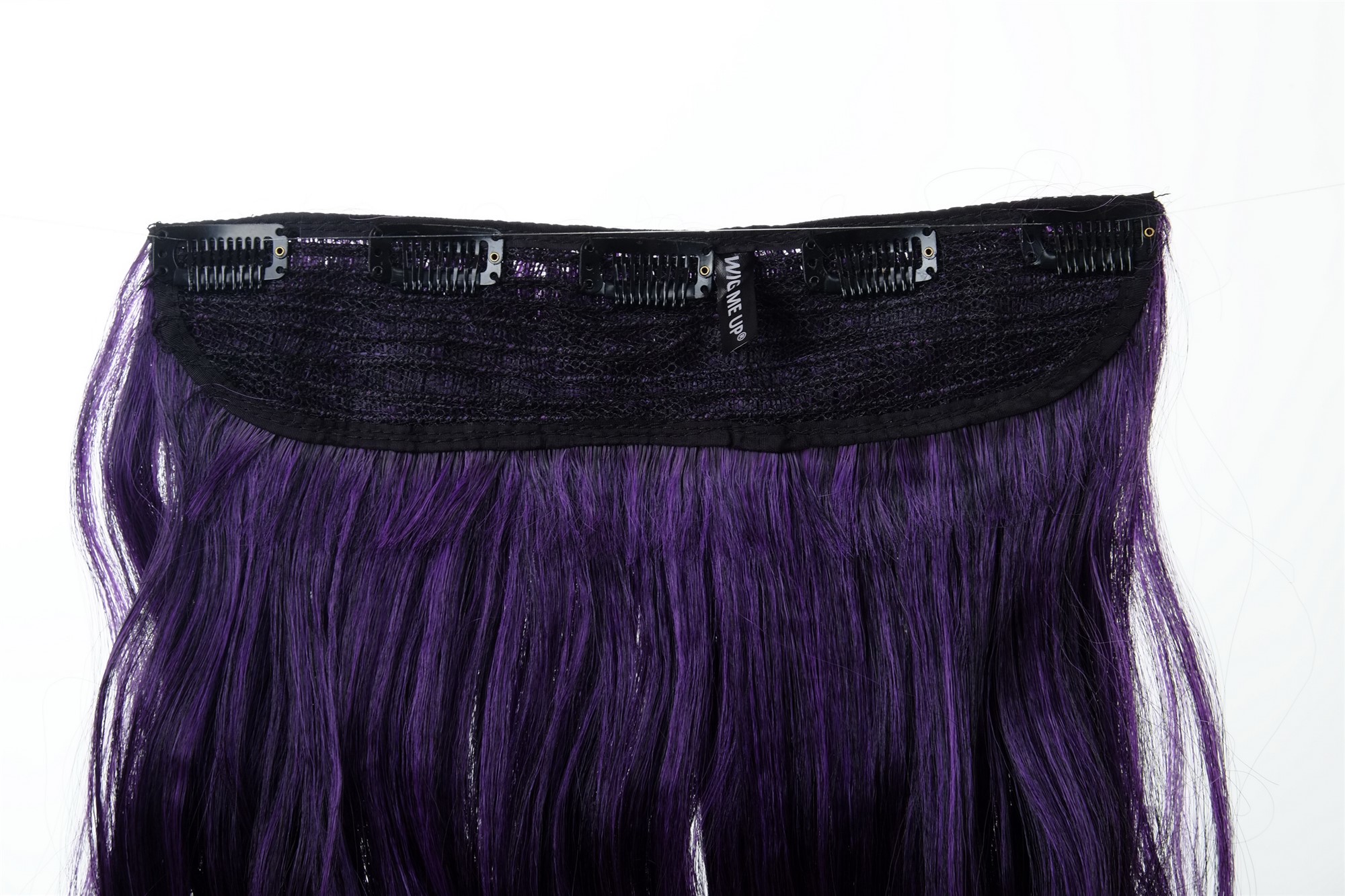 5 Clip-In Extension lockig Ombre Lila Schwarz-Neonviolett-Mix YZF-3180P-1BTT3533, Ansicht 3, WIG ME UP: Ihr Perücken Online Shop lockige Halbperücke Samtschwarz-Neonviolett-Mix 50 cm lang