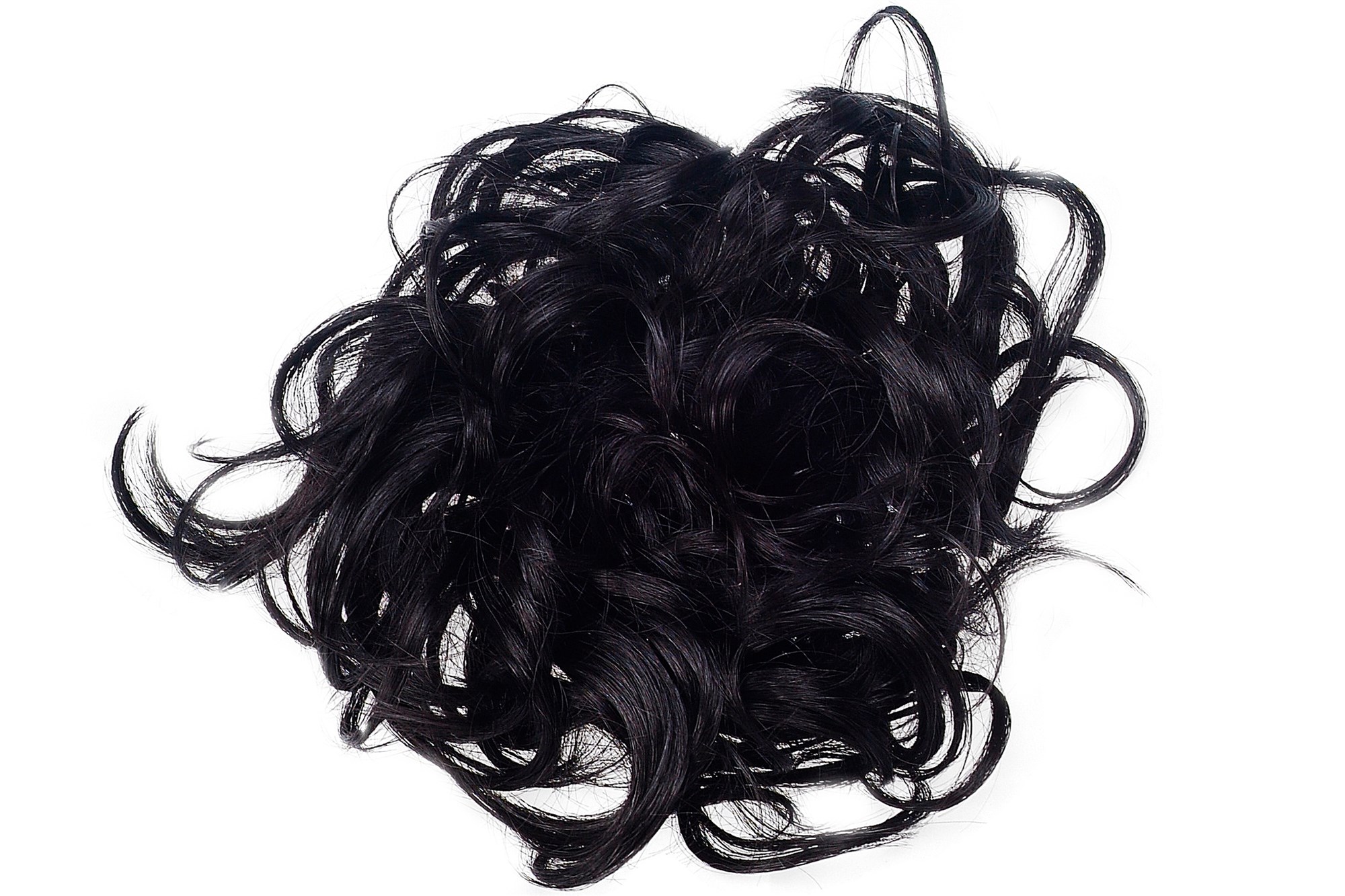 Scrunchie lockig Schwarzbraun 17 cm