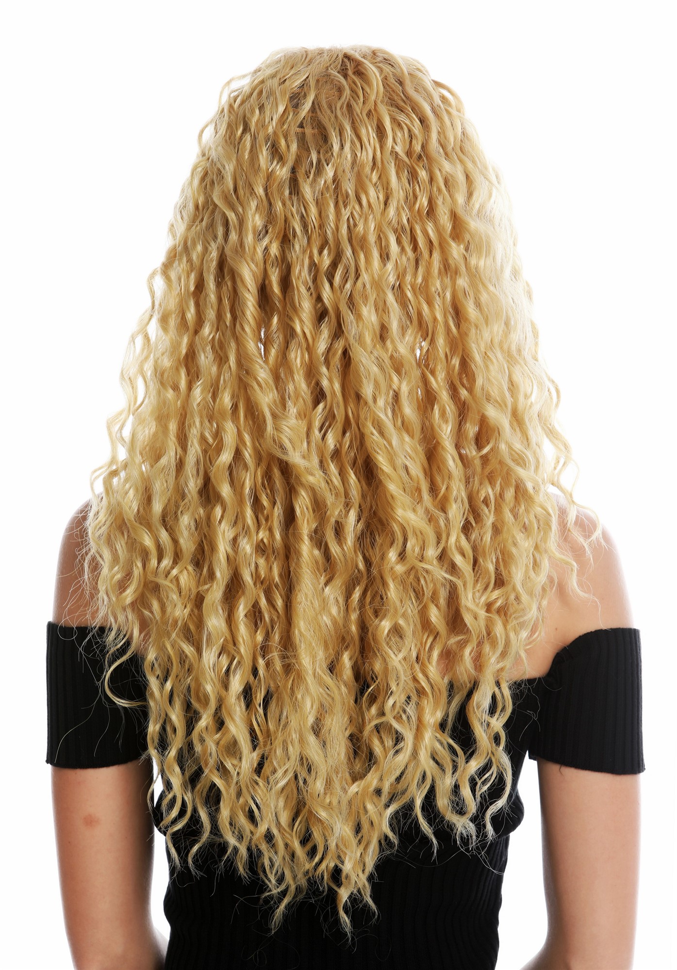 wellige Tressen-Perücke mit Teil-Mono Oberkopf, Front-Lace Blond-MIx lange Haare für Damen