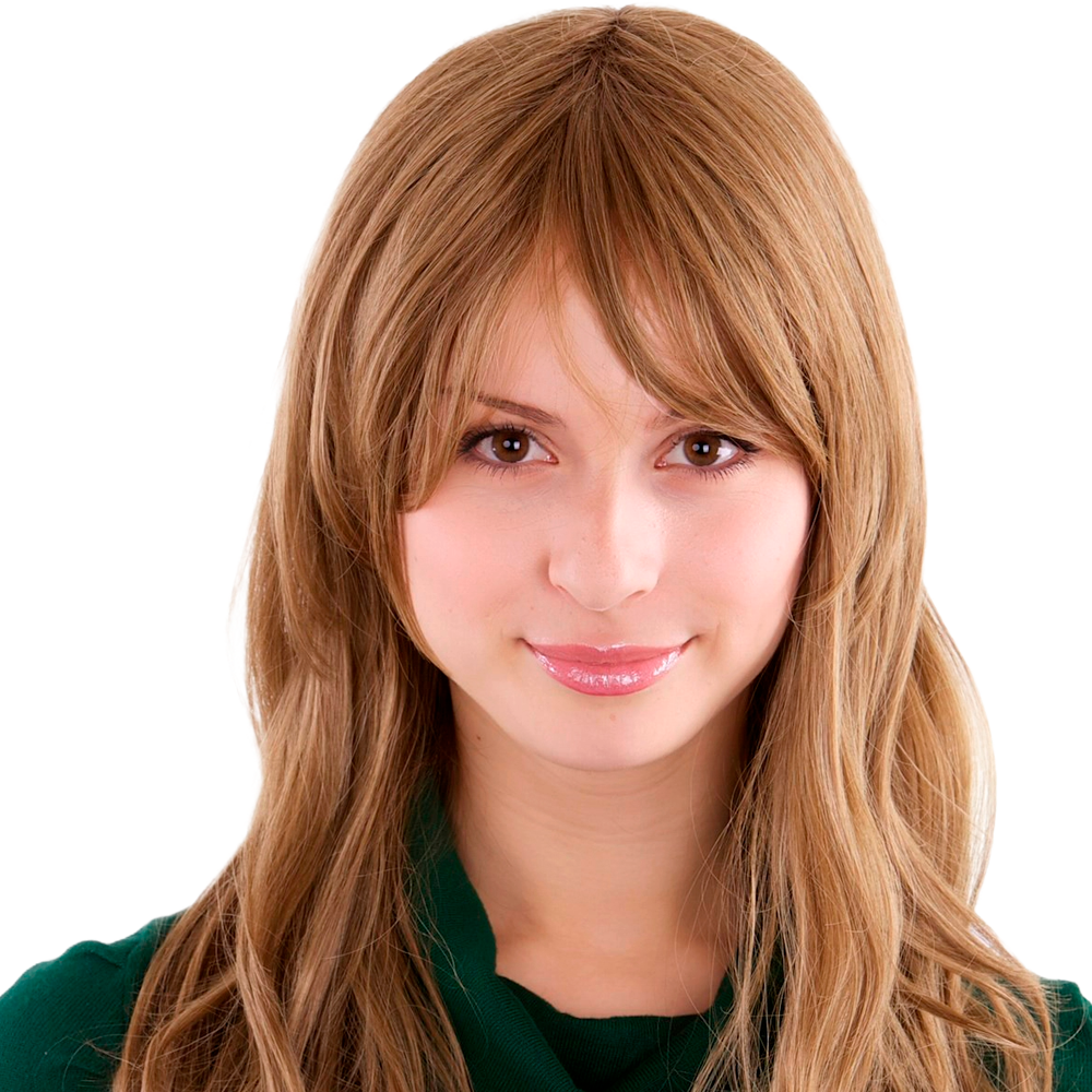 Dunkelblonde, lange Damenperücke