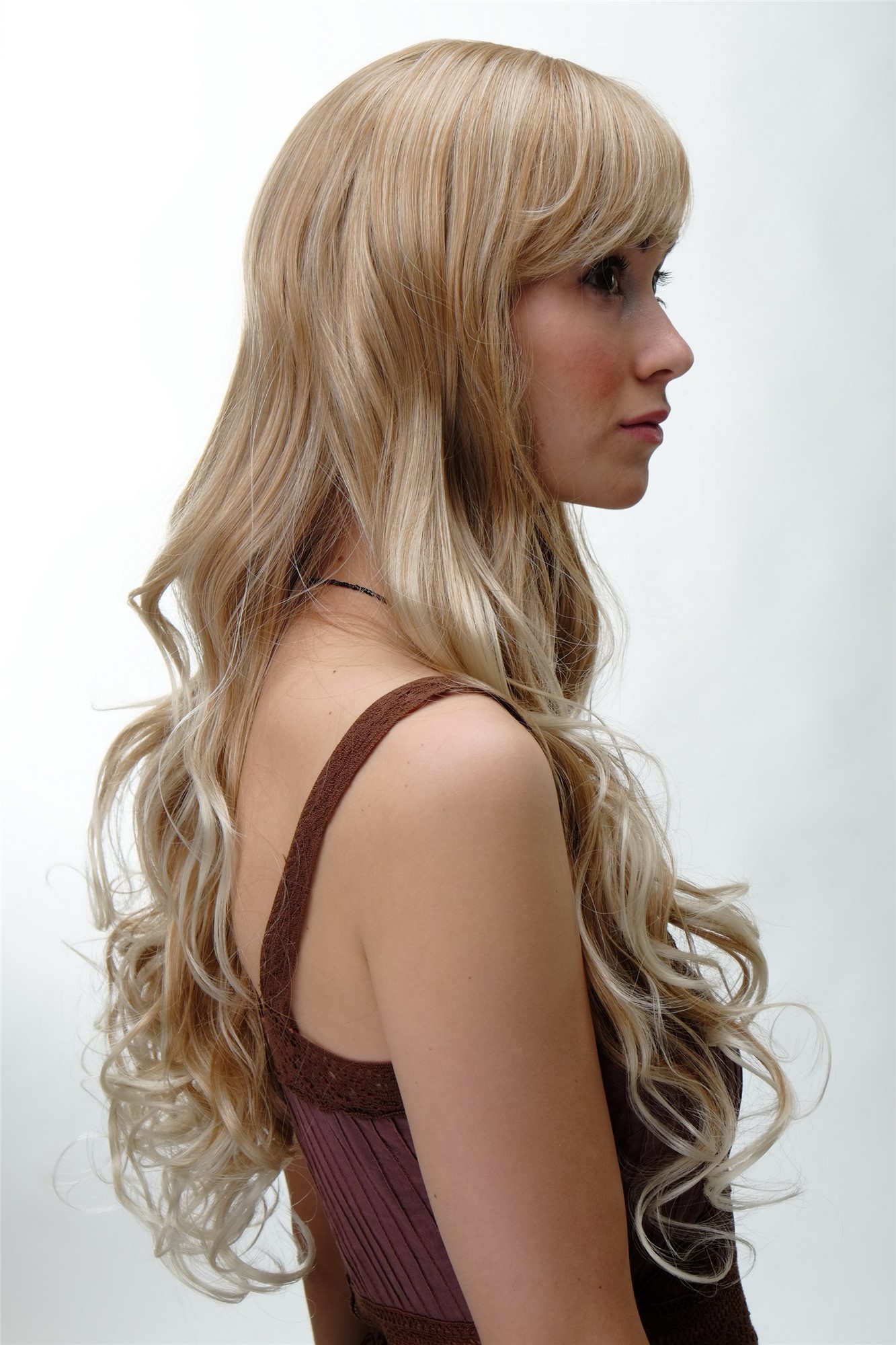 hochwertige Qualitätsperücken, Damen Perücke sehr lang lockig Erdbeerblond-Platinblond-Mix 3224-27T613, Ansicht 2, WIG ME UP: Ihr Perücken Online Shop lockige Tressen-Perücke mit Kopfhaut-Imitat Erdbeerblond-Platinblond-Mix lange Haare für Damen