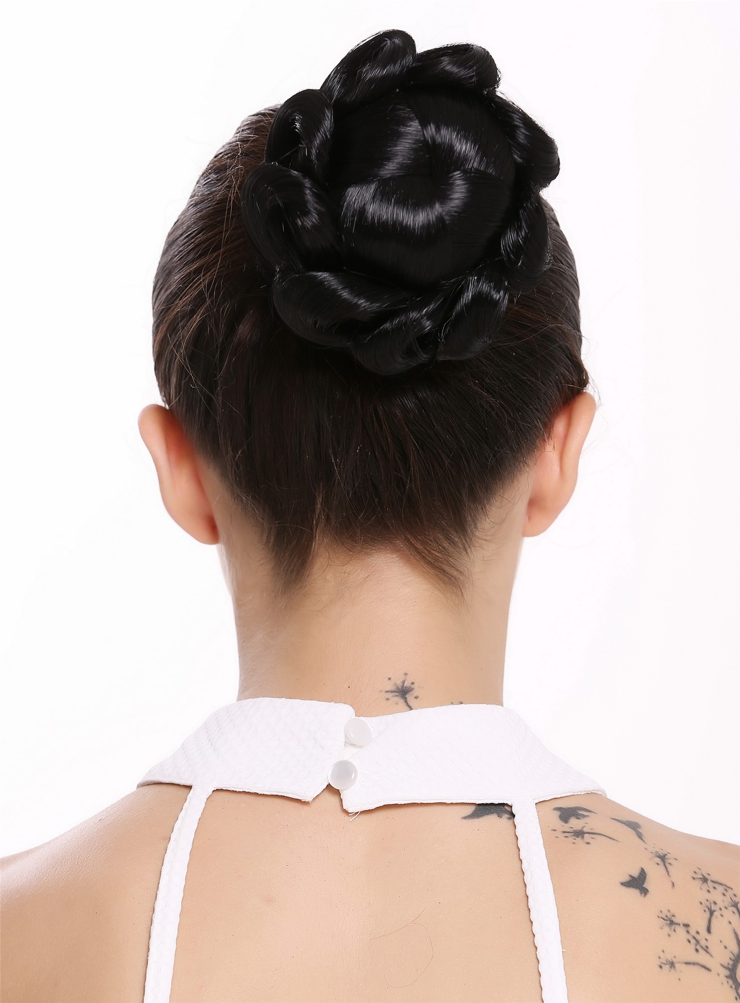 Dutt Haarrose Geflochten Tracht Schwarz TYD-0004-1, Ansicht 2, WIG ME UP: Ihr Perücken Online Shop geflochtener Dutt Haarteil Schwarz