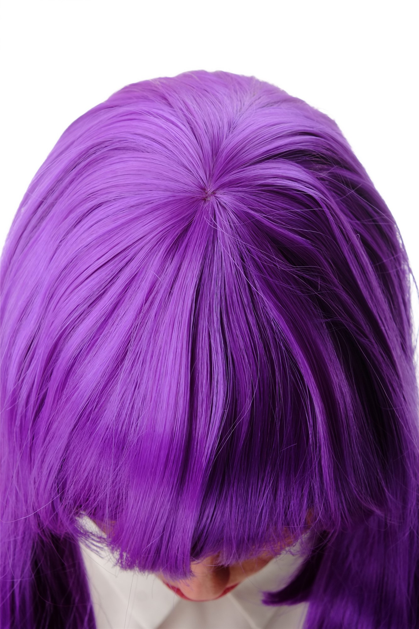 hochwertige Qualitätsperücken, Perücke Longbob Bob Pony Lila GFW673-F11, Ansicht 5, WIG ME UP: Ihr Perücken Online Shop glatte Tressen-Perücke mit Kopfhaut-Imitat Lila kurze Haare für Damen