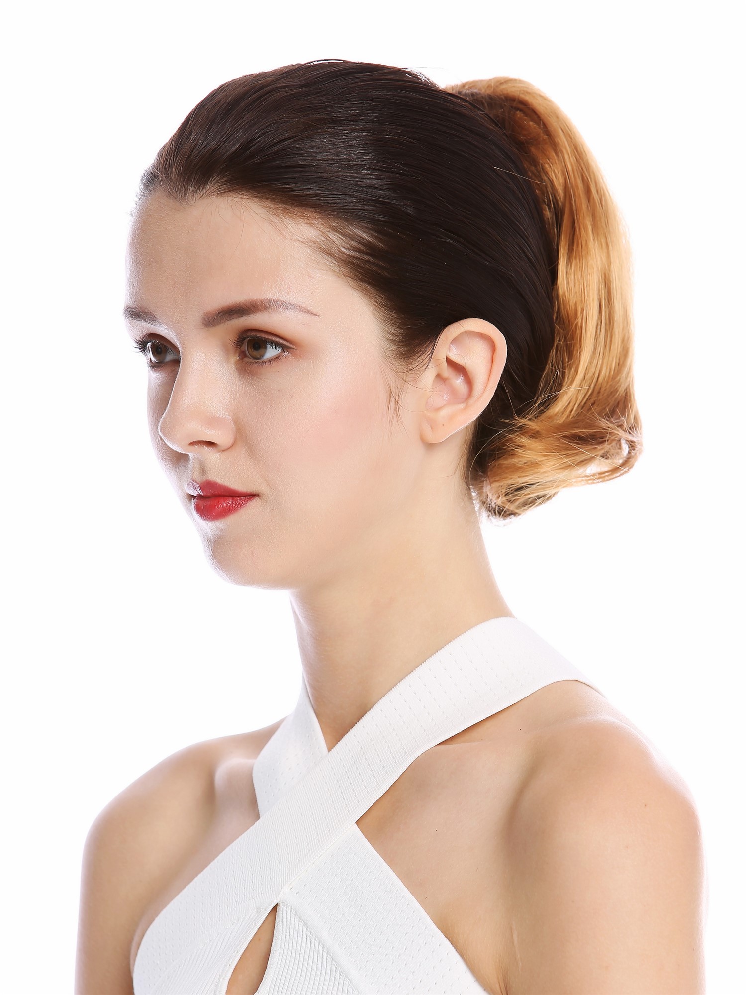Ponytail Hairpiece very short straight but voluminous copper blond N869, view 3, WIG ME UP: Your Perücken Online Shop Ponytails, copper blonde, curled, short