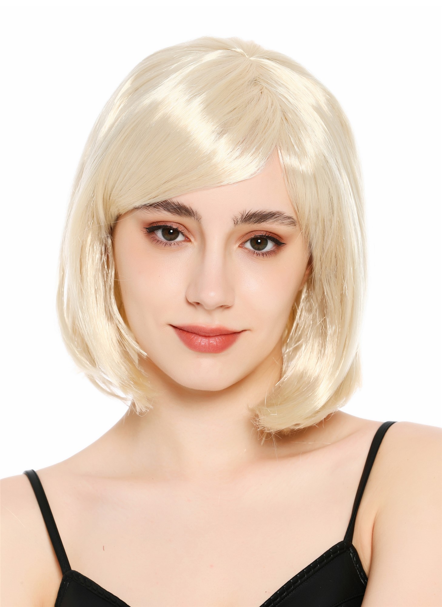 glatte Party-Perücke Hellblond 35 cm lange Perücke für Damen