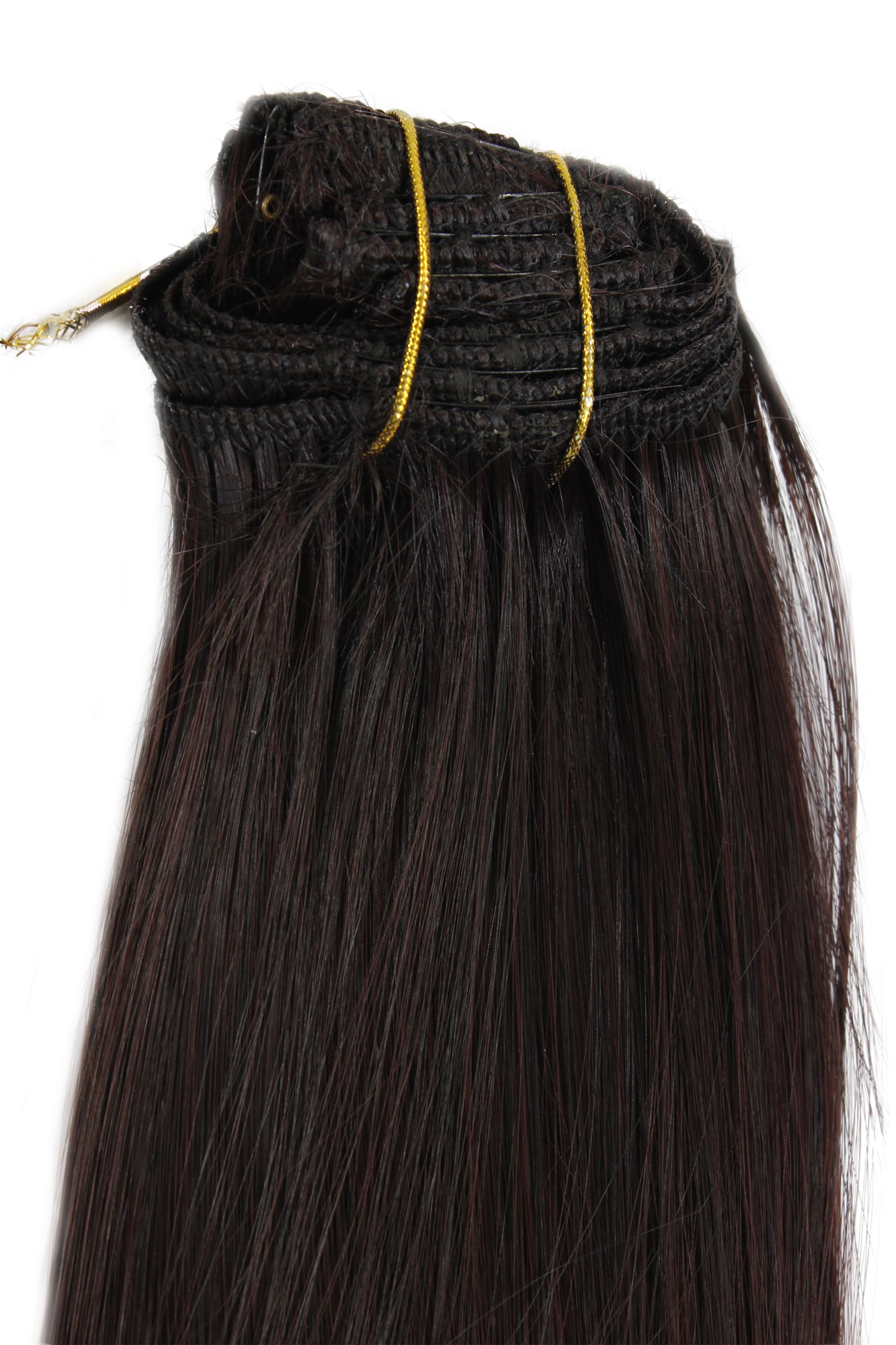 Extensions, chestnut brown, straight, shoulder-length